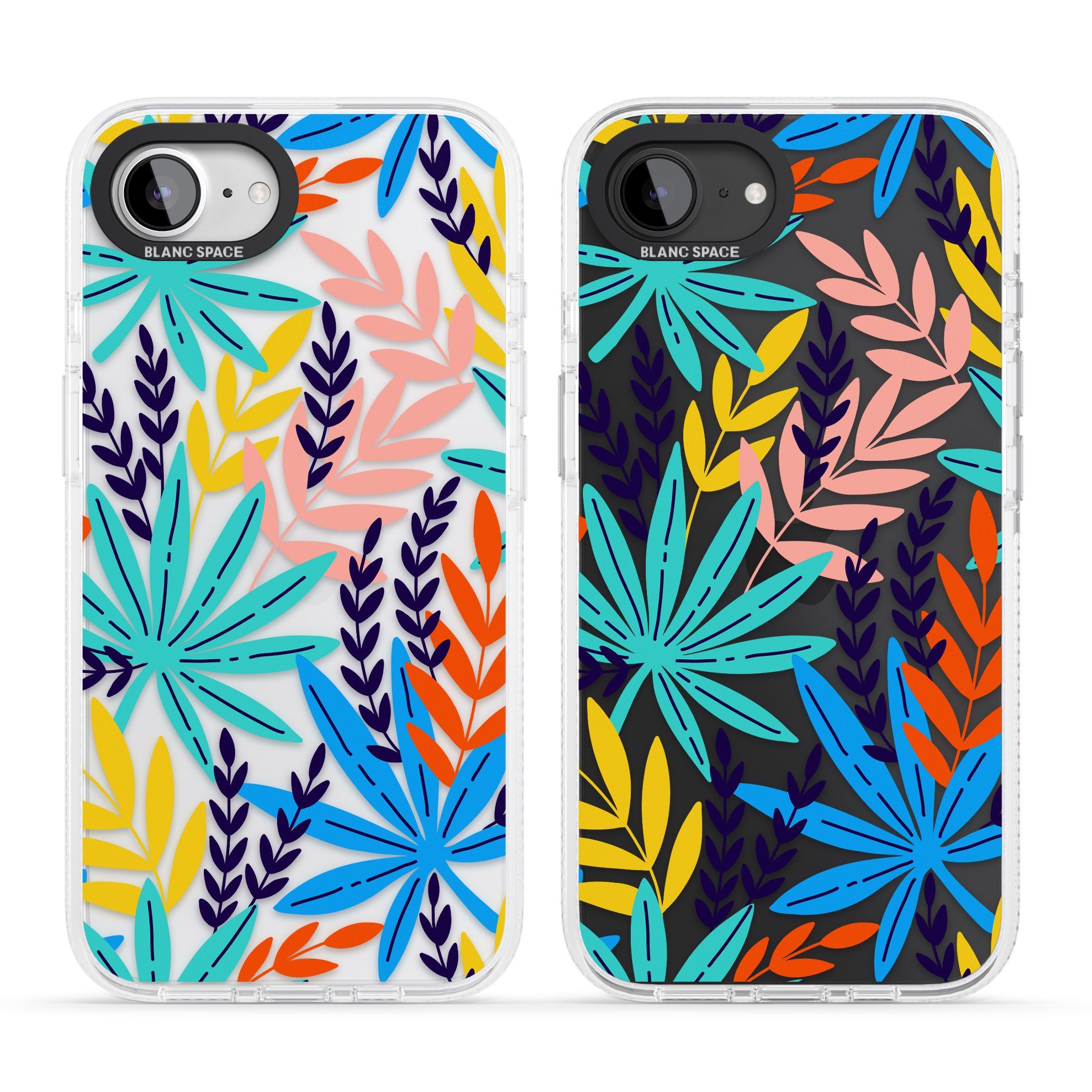 Tropical Palm Leaves iPhone 16e Clear Case Impact Air - Blanc Space