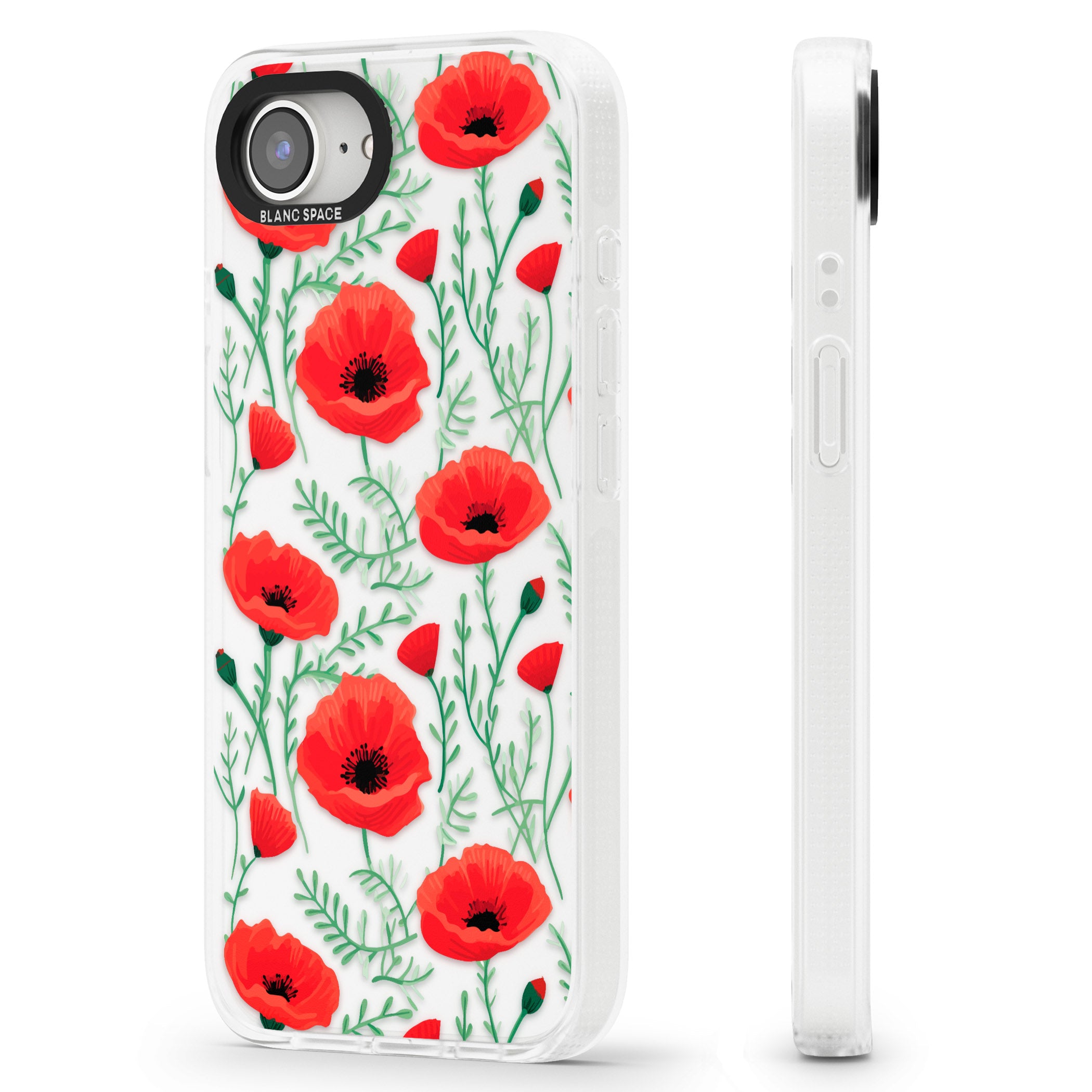 Poppy Garden iPhone 16e Clear Case Impact Air - Blanc Space