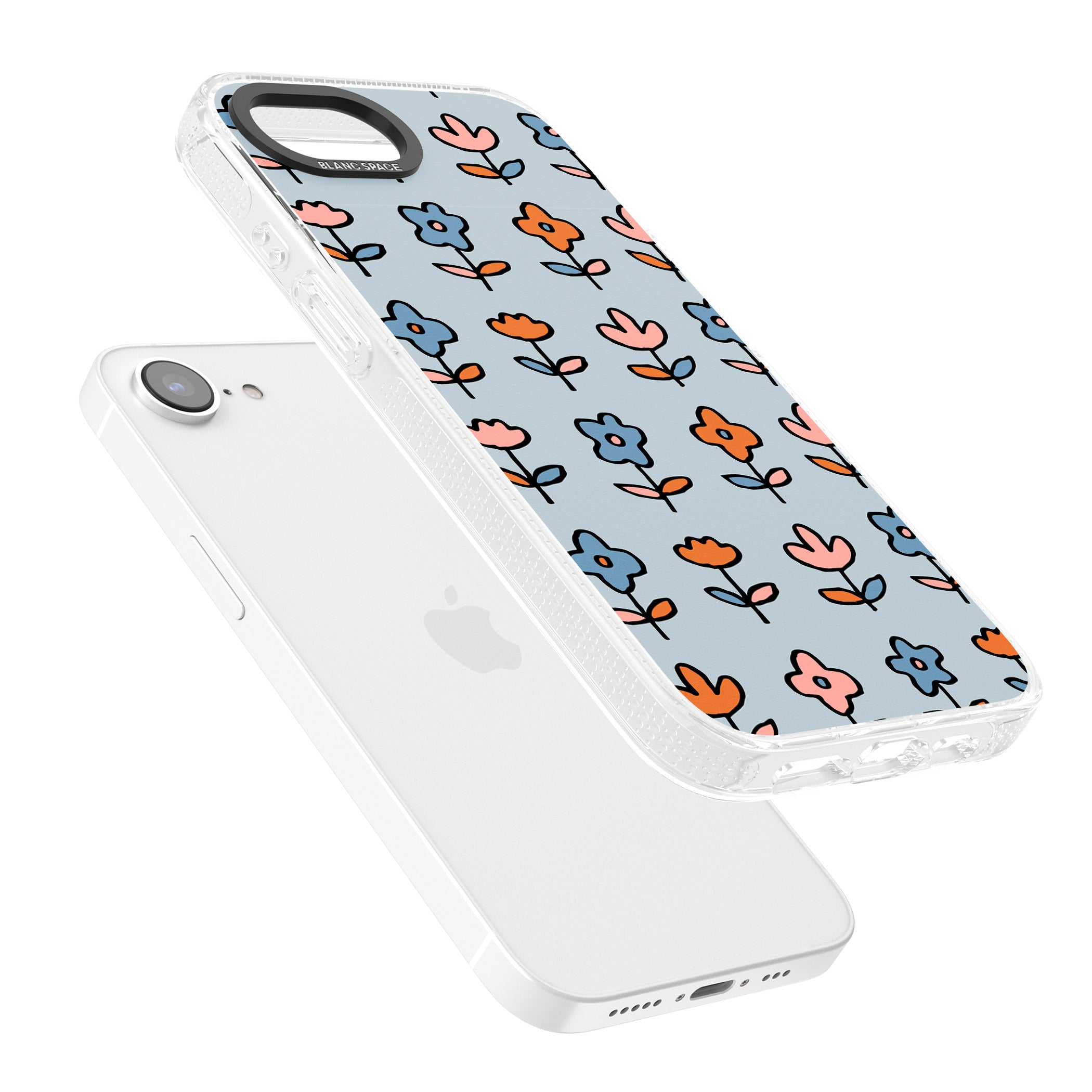Vintage Floral Array iPhone 16e Clear Case Impact Air - Blanc Space
