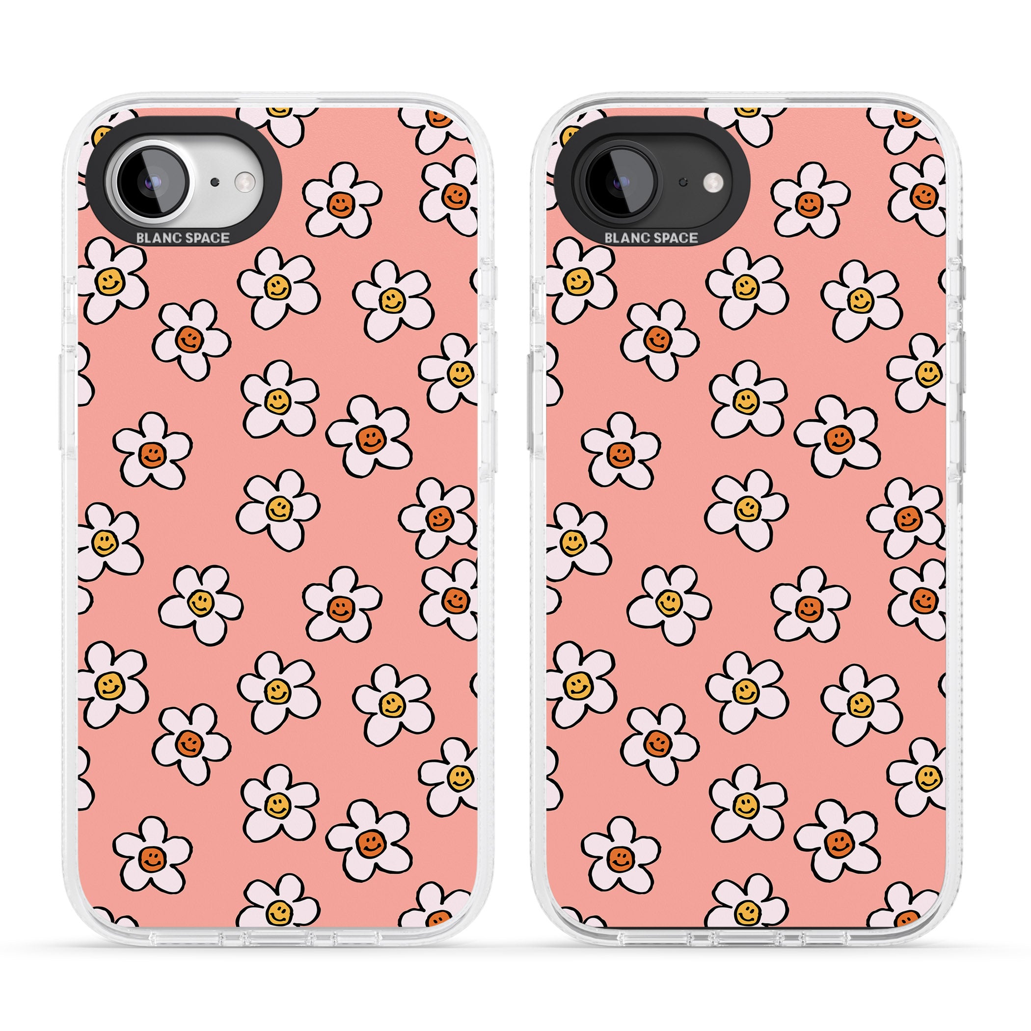 Peachy Daisy Smiles iPhone 16e Clear Case Impact Air - Blanc Space