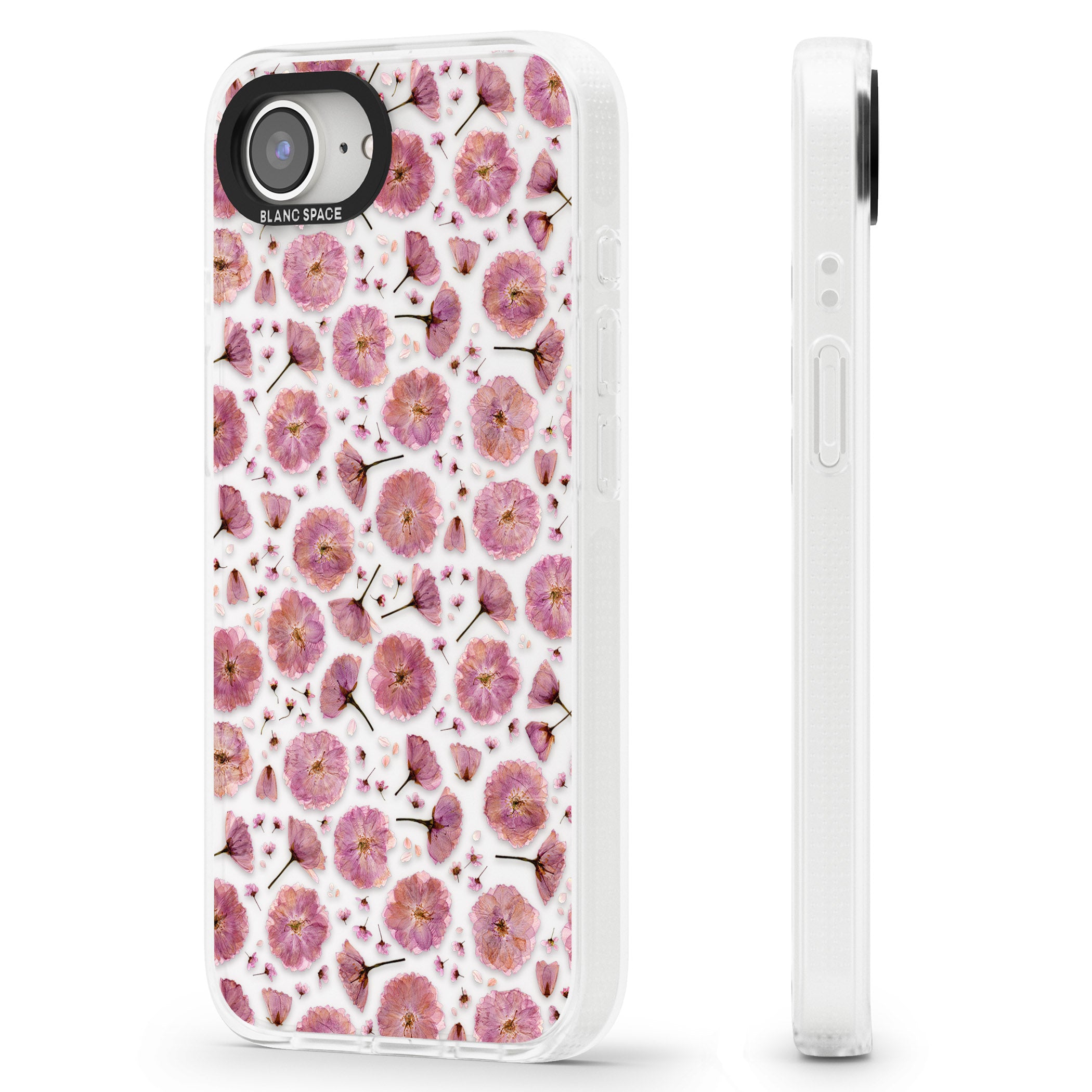 Pink Flowers & Blossoms Transparent Design iPhone 16e Clear Case Impact Air - Blanc Space