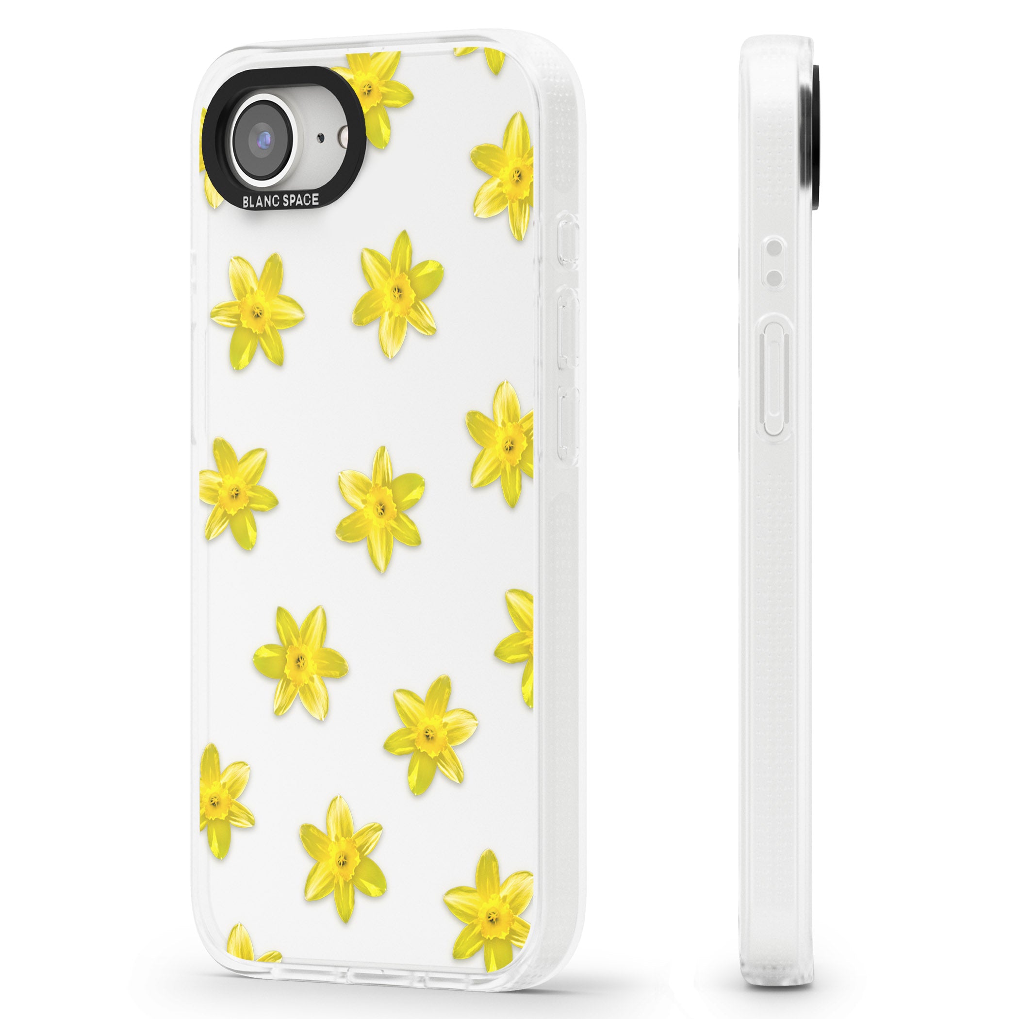 Daffodils Transparent Pattern iPhone 16e Clear Case Impact Air - Blanc Space