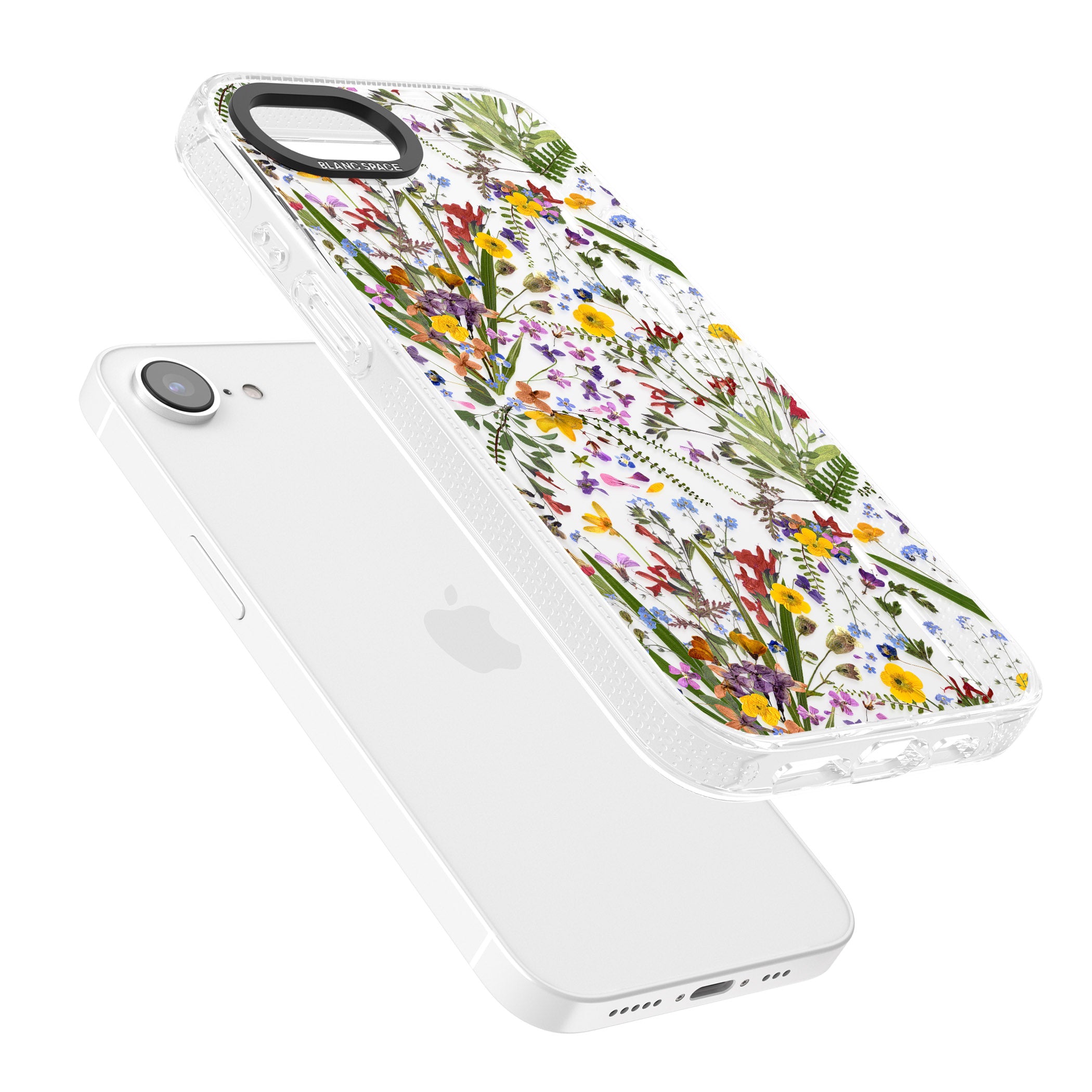 Wildflower & Leaves iPhone 16e Clear Case Impact Air - Blanc Space