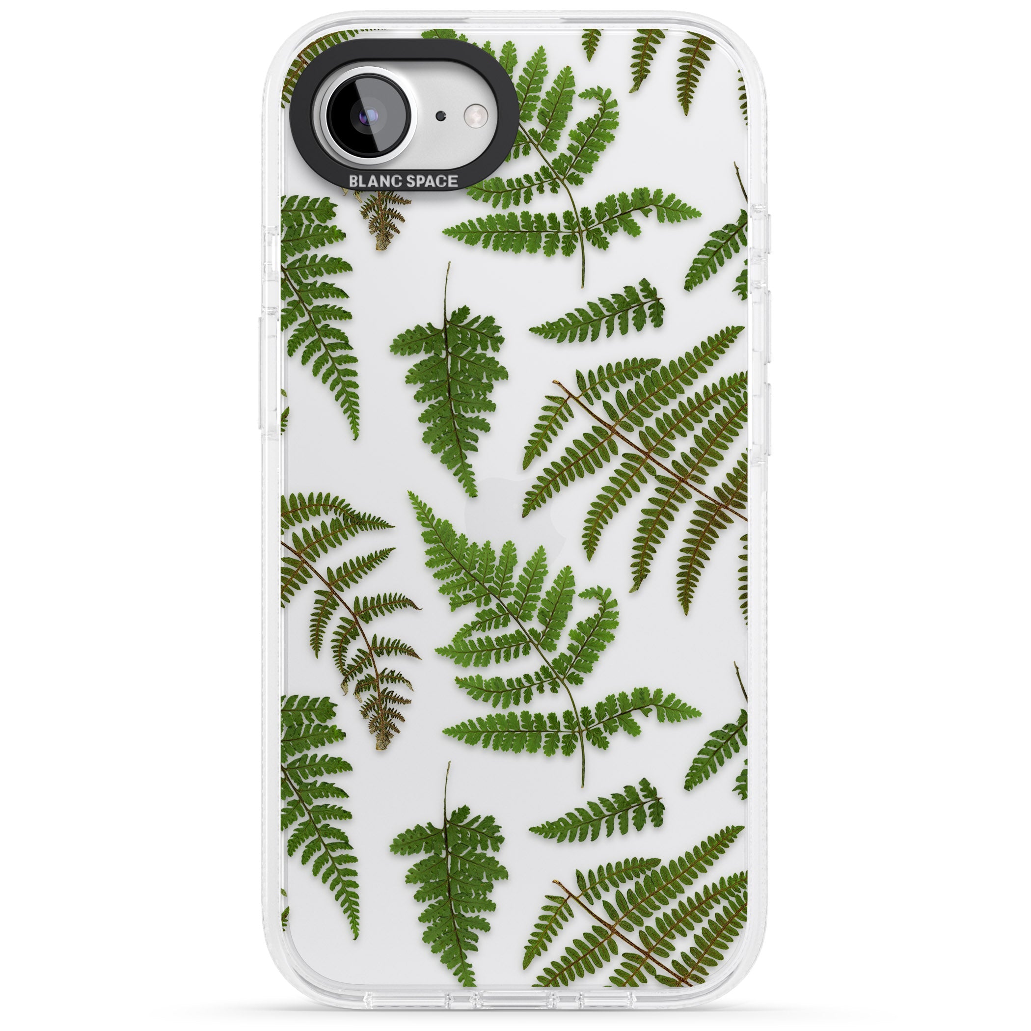 Leafy Ferns iPhone 16e Clear Case Impact Air - Blanc Space
