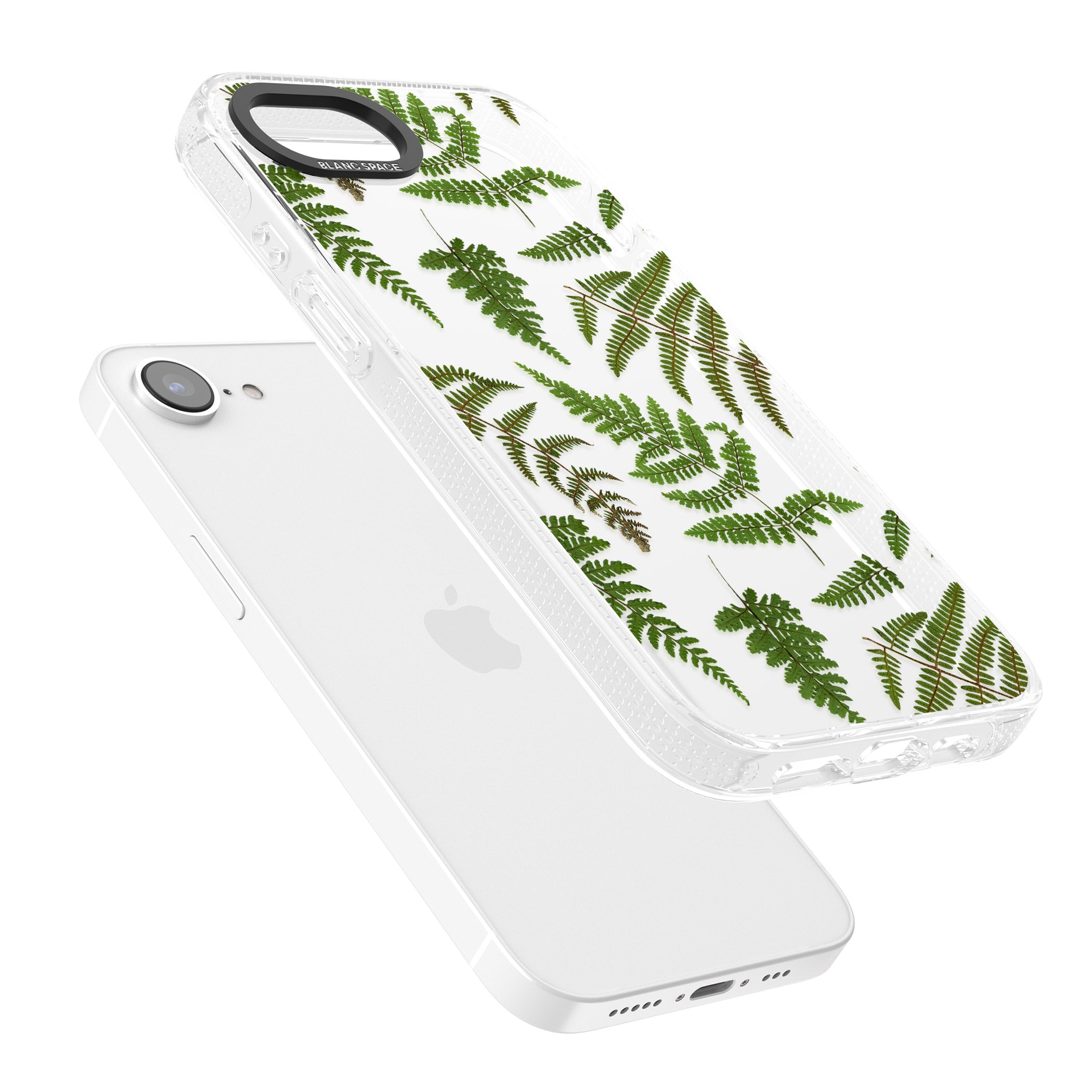 Leafy Ferns iPhone 16e Clear Case Impact Air - Blanc Space