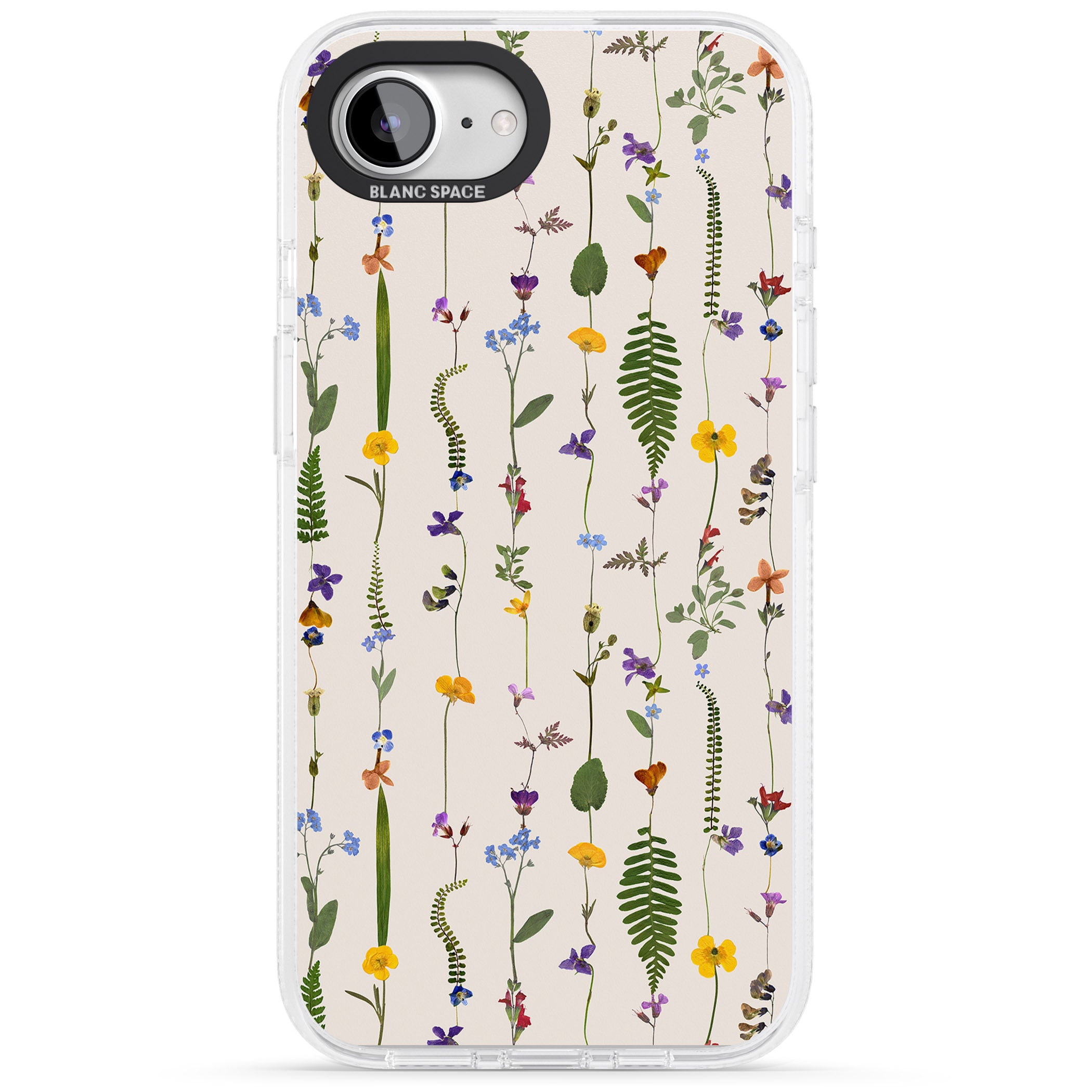 Wildflower Chain Design - Cream iPhone 16e Clear Case Impact Air - Blanc Space