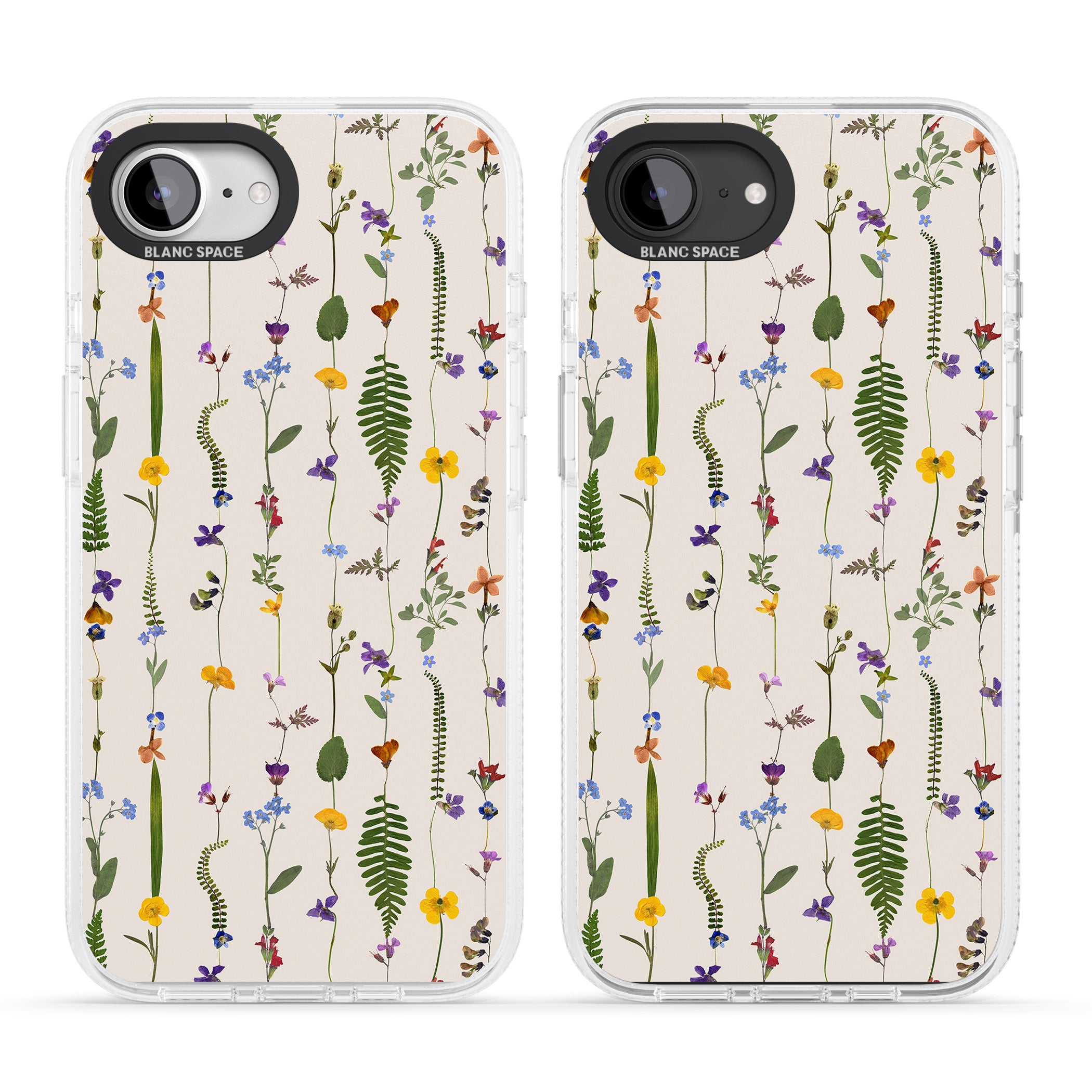 Wildflower Chain Design - Cream iPhone 16e Clear Case Impact Air - Blanc Space