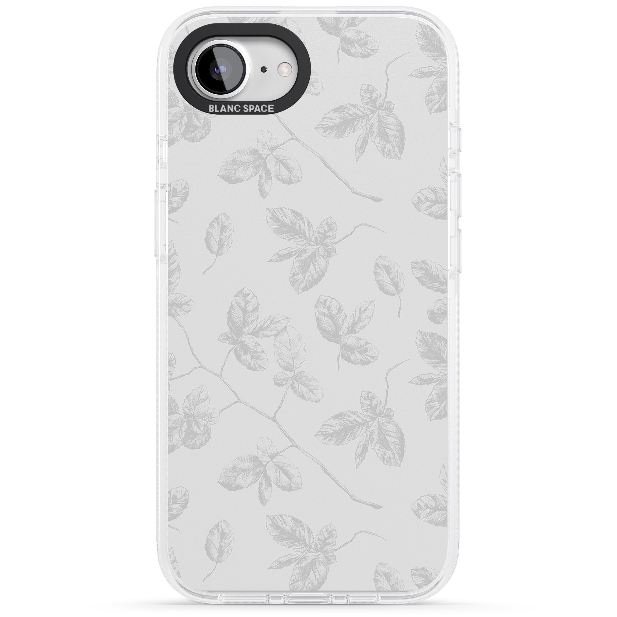 Grey Branches Vintage Botanical iPhone 16e Clear Case Impact Air - Blanc Space