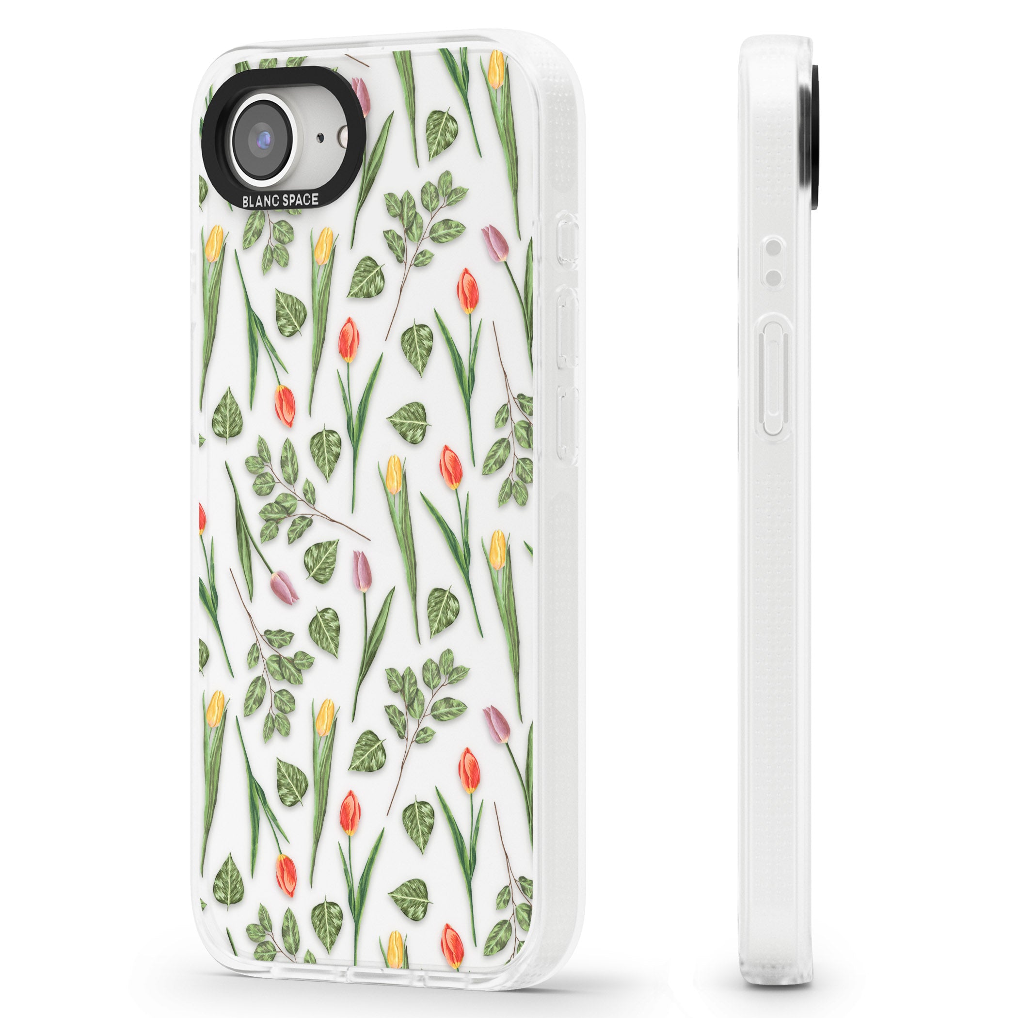 Spring Tulips Transparent Floral iPhone 16e Clear Case Impact Air - Blanc Space