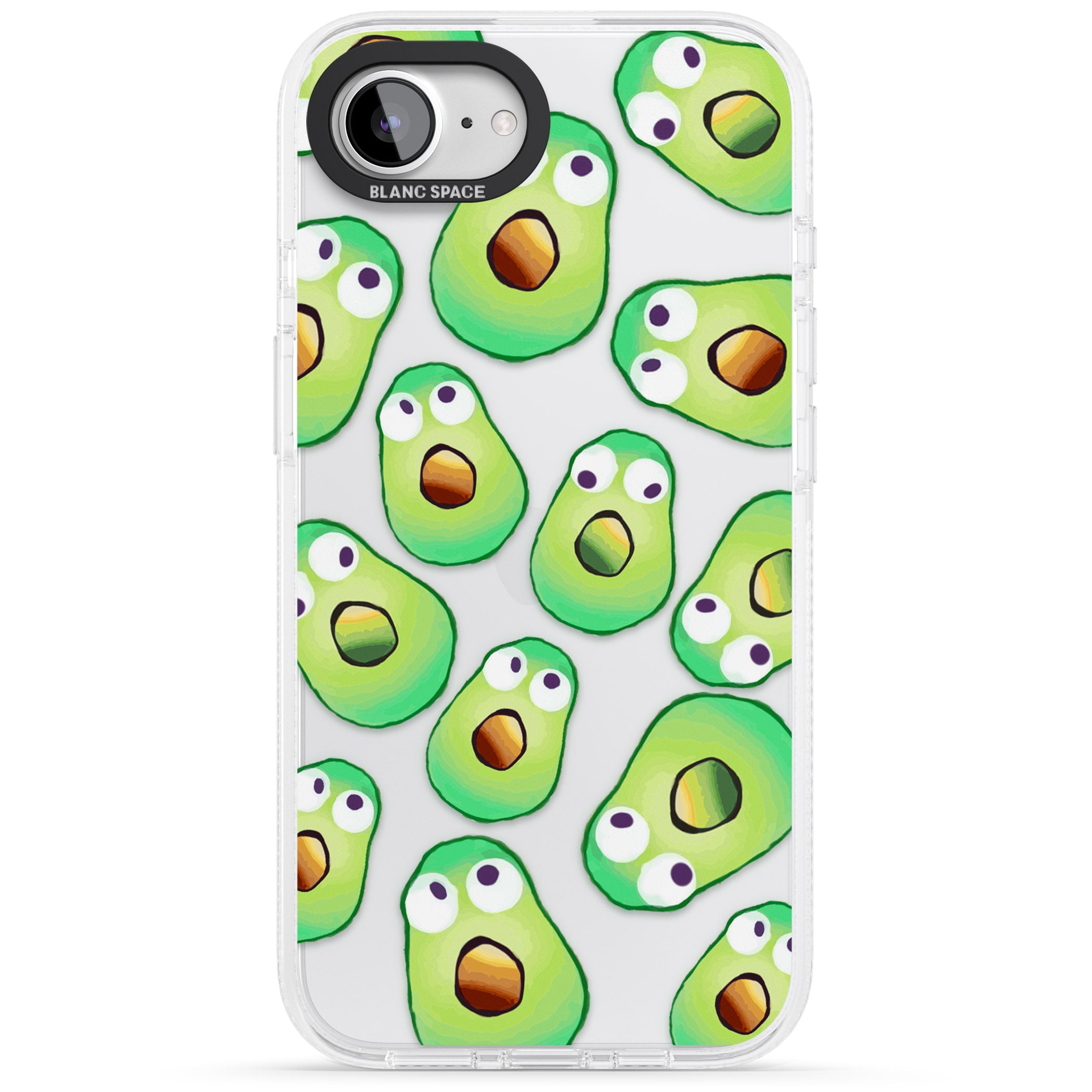 Shocked Avocados iPhone 16e Clear Case Impact Air - Blanc Space