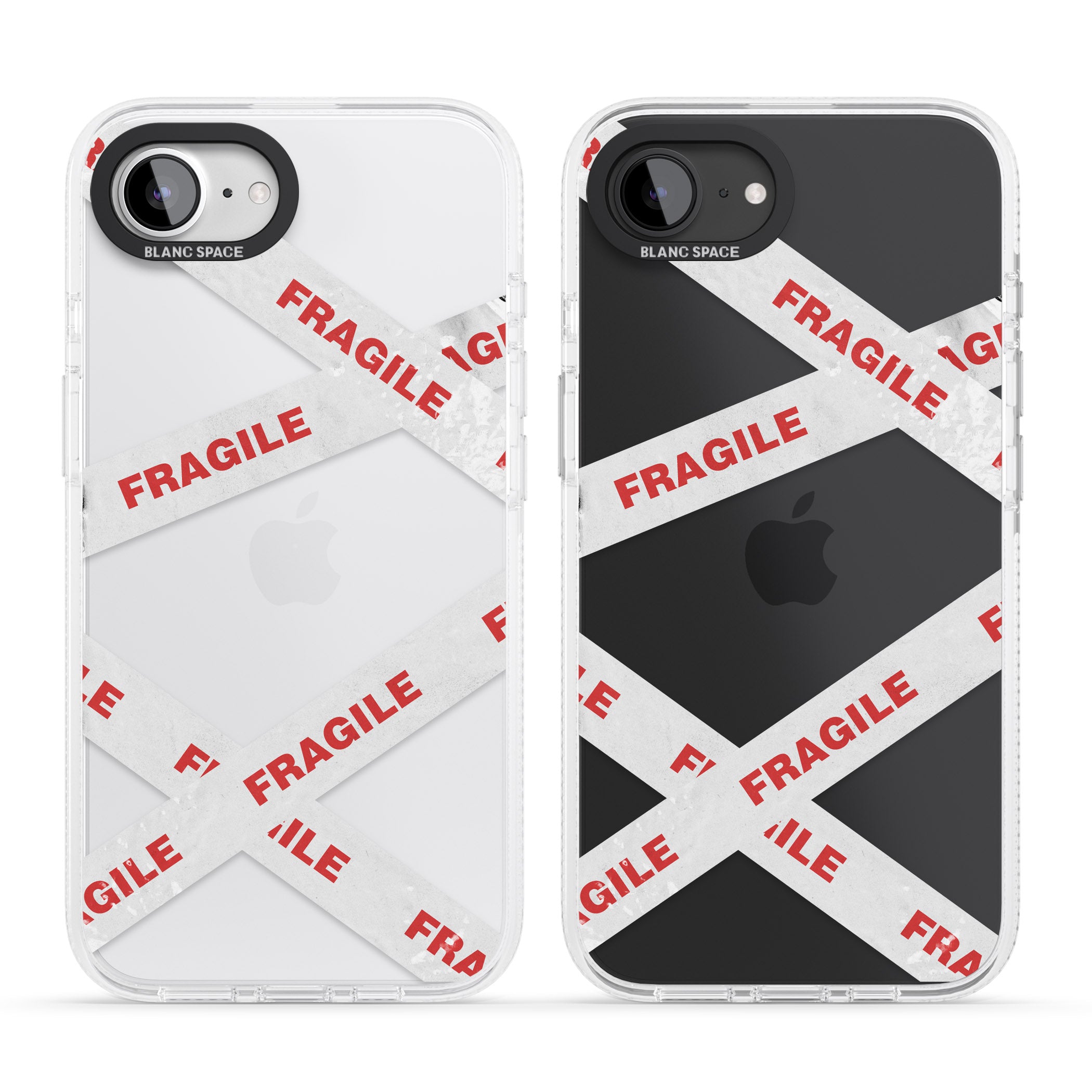 Fragile Tape iPhone 16e Clear Case Impact Air - Blanc Space
