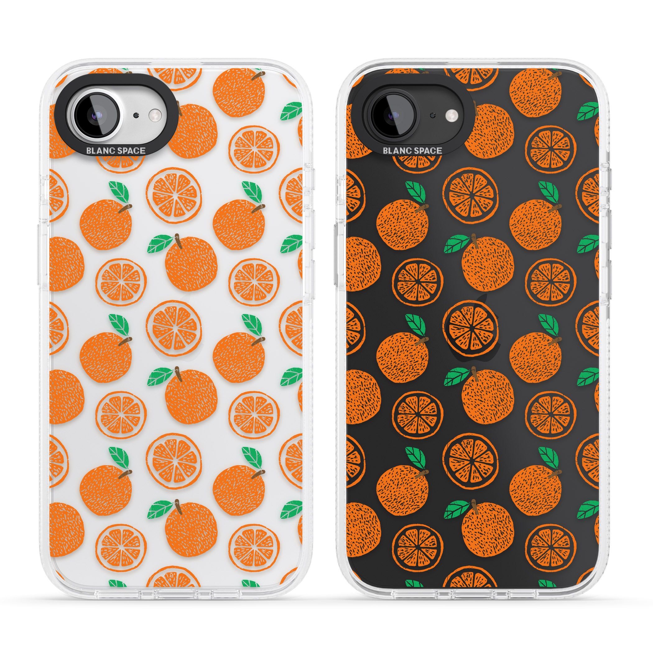 Orange Pattern iPhone 16e Clear Case Impact Air - Blanc Space