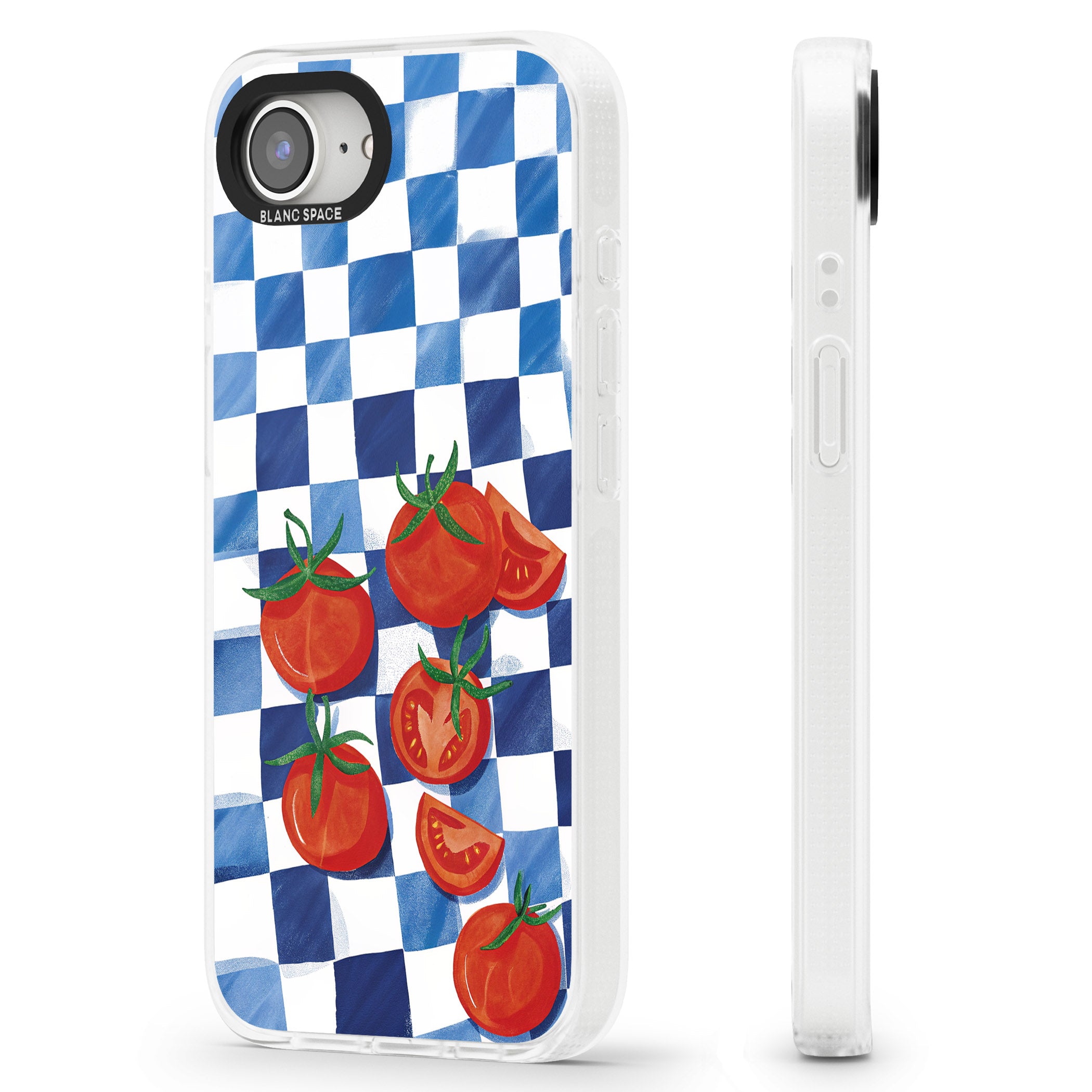 Blue Picnic Blanket & Tomatoes iPhone 16e Clear Case Impact Air - Blanc Space