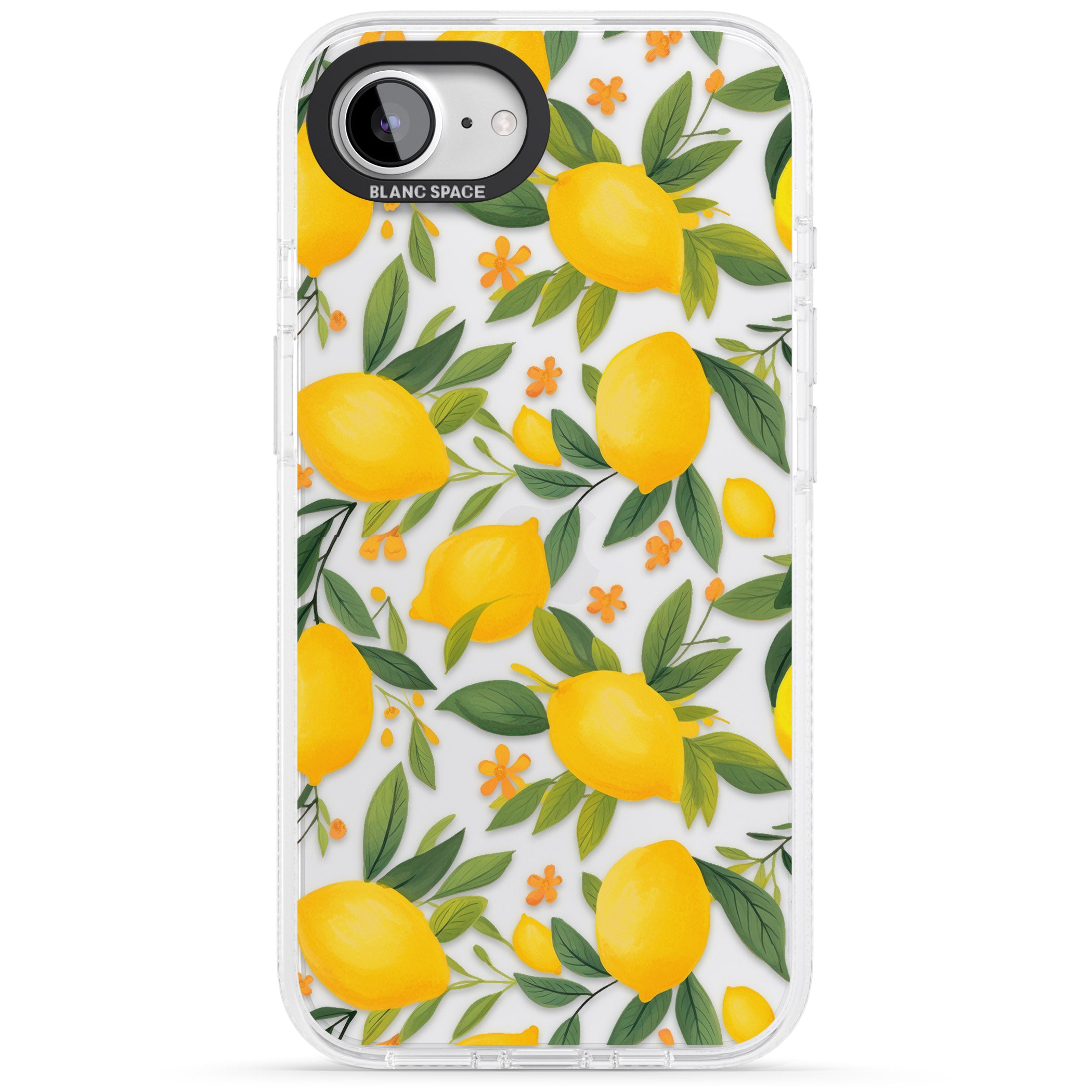Lemon Pattern iPhone 16e Clear Case Impact Air - Blanc Space