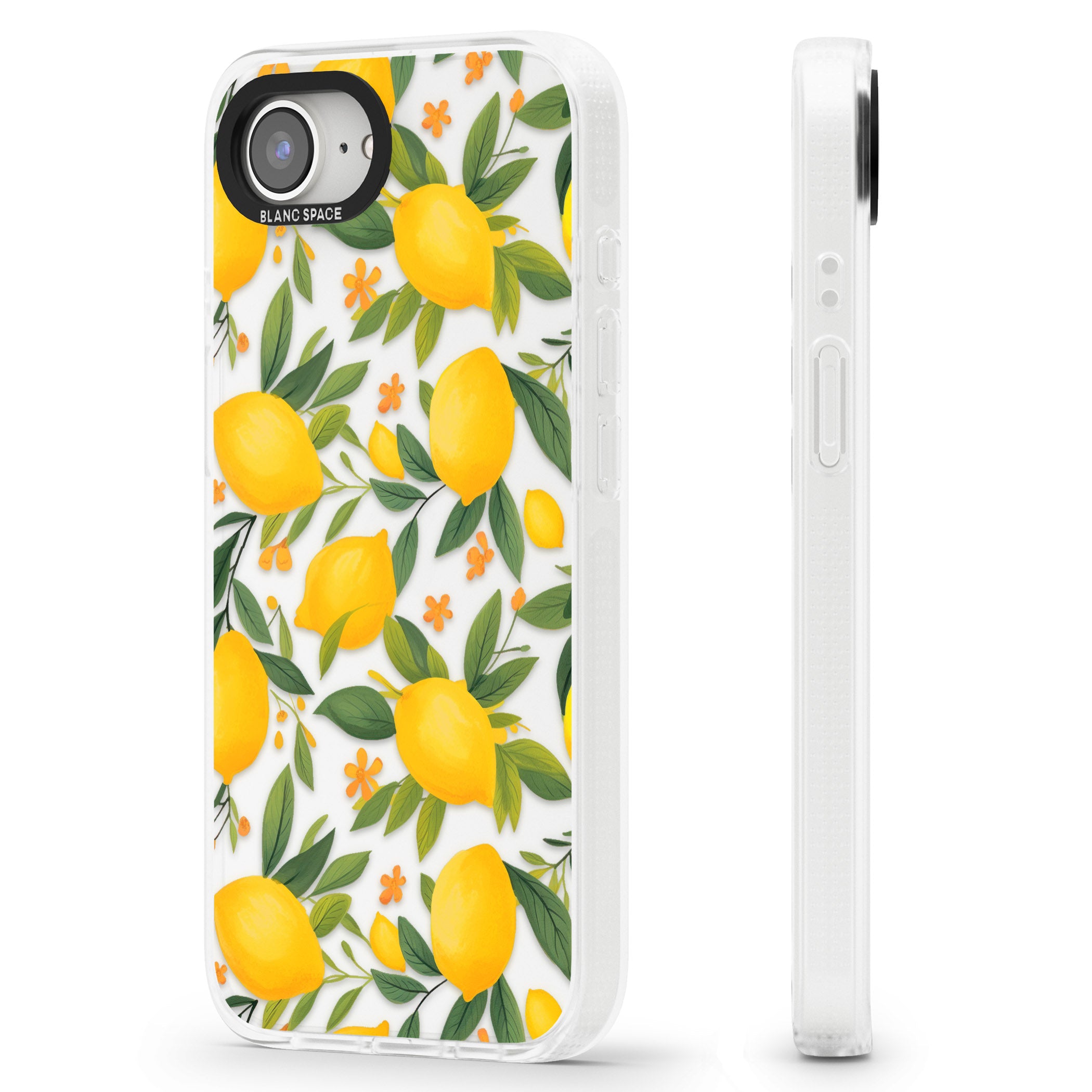 Lemon Pattern iPhone 16e Clear Case Impact Air - Blanc Space