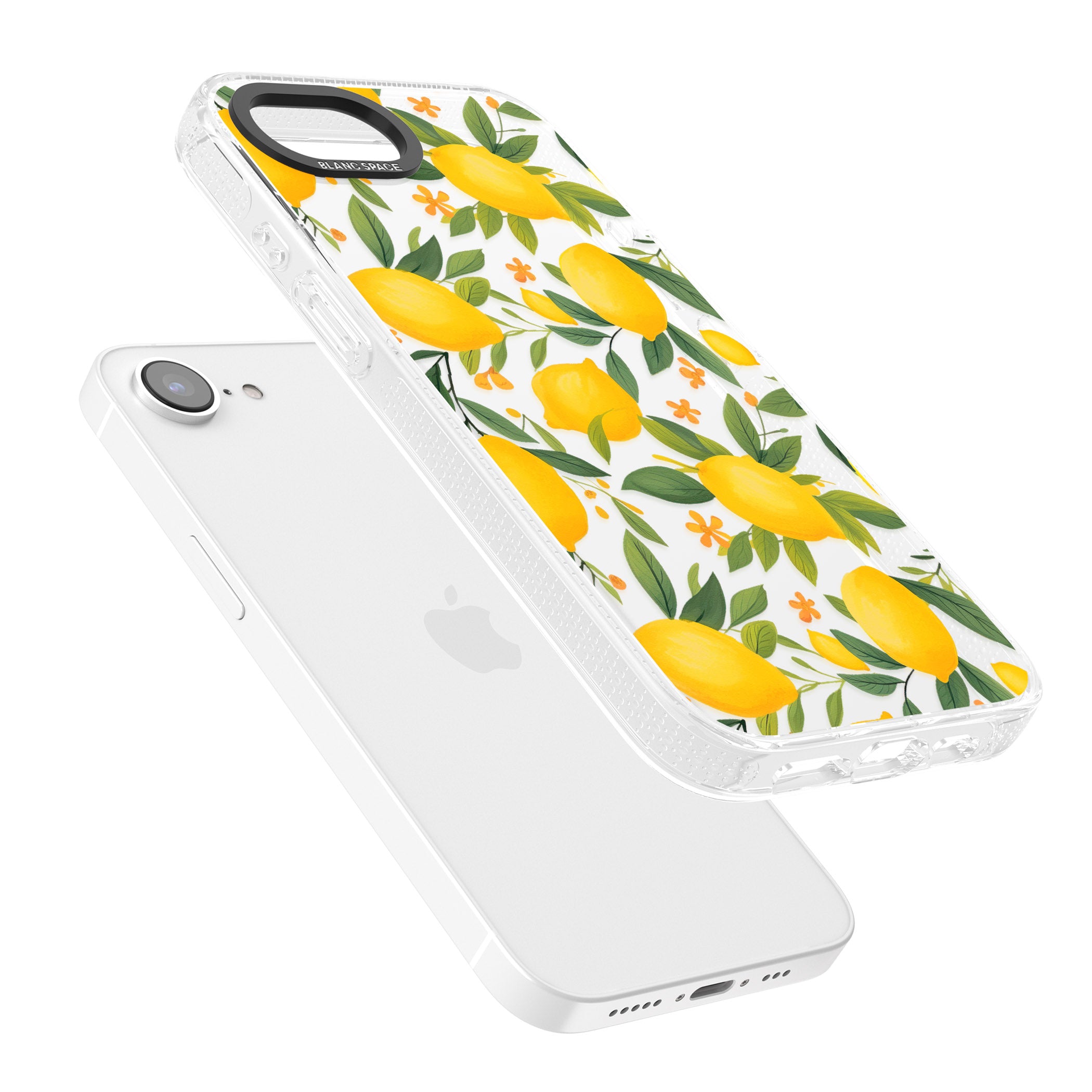 Lemon Pattern iPhone 16e Clear Case Impact Air - Blanc Space