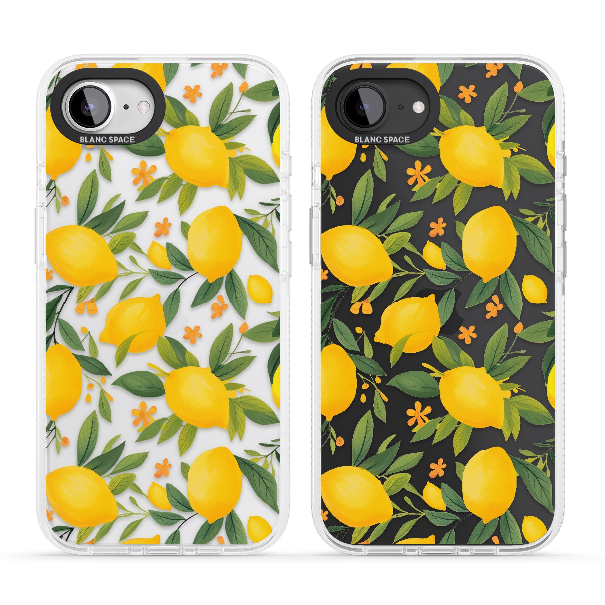 Lemon Pattern iPhone 16e Clear Case Impact Air - Blanc Space