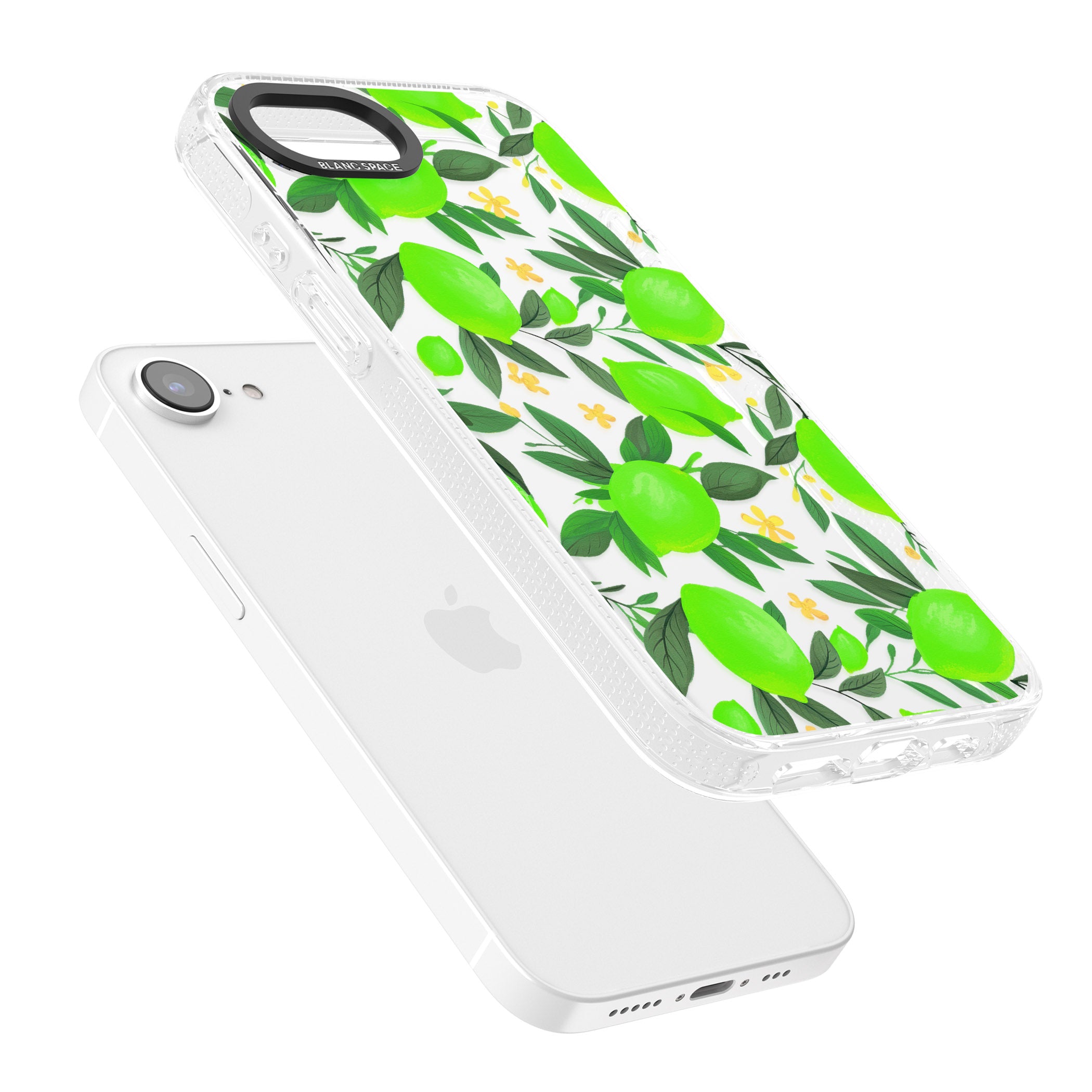Lime Pattern iPhone 16e Clear Case Impact Air - Blanc Space