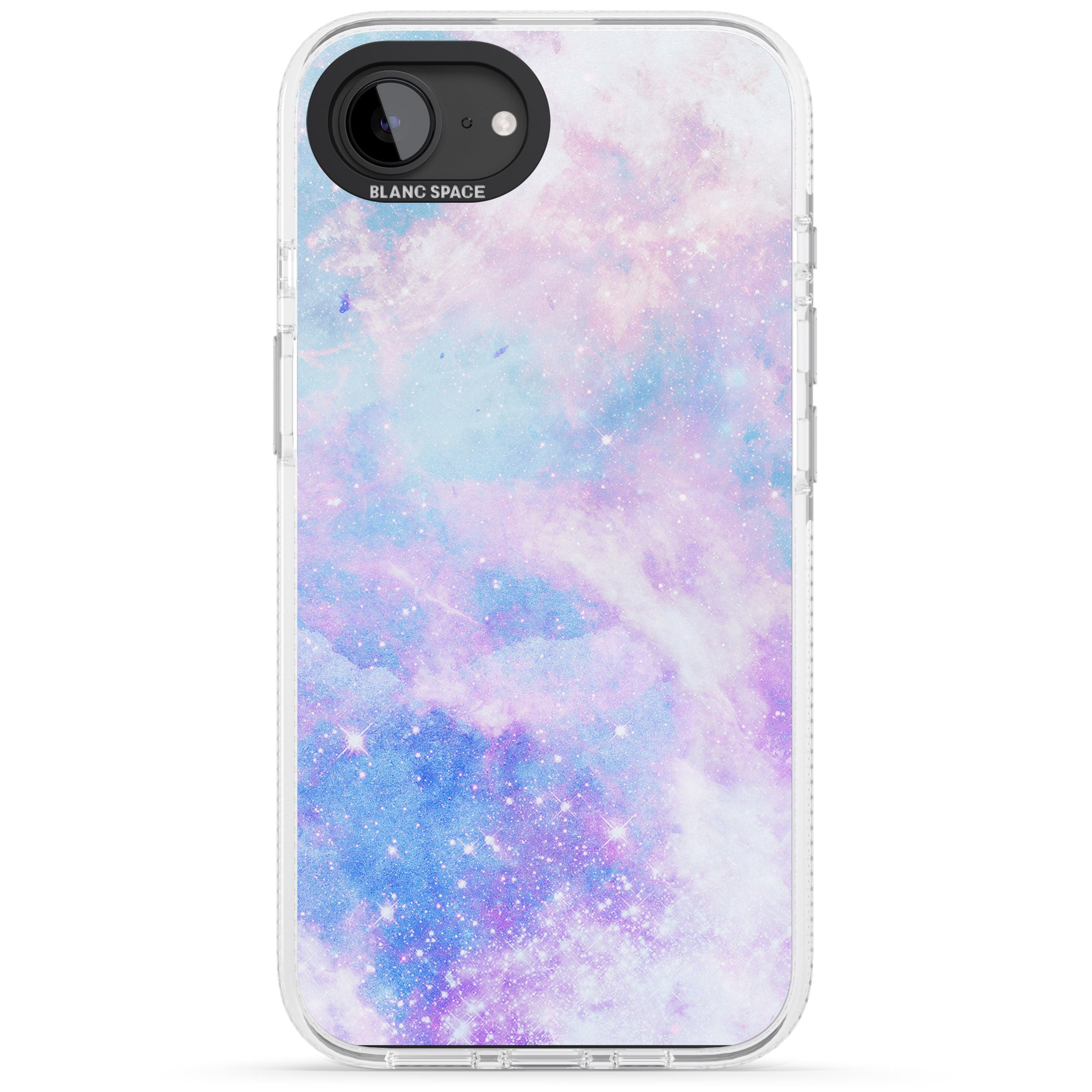 Light Blue Galaxy Pattern Design iPhone 16e Clear Case Impact Air - Blanc Space