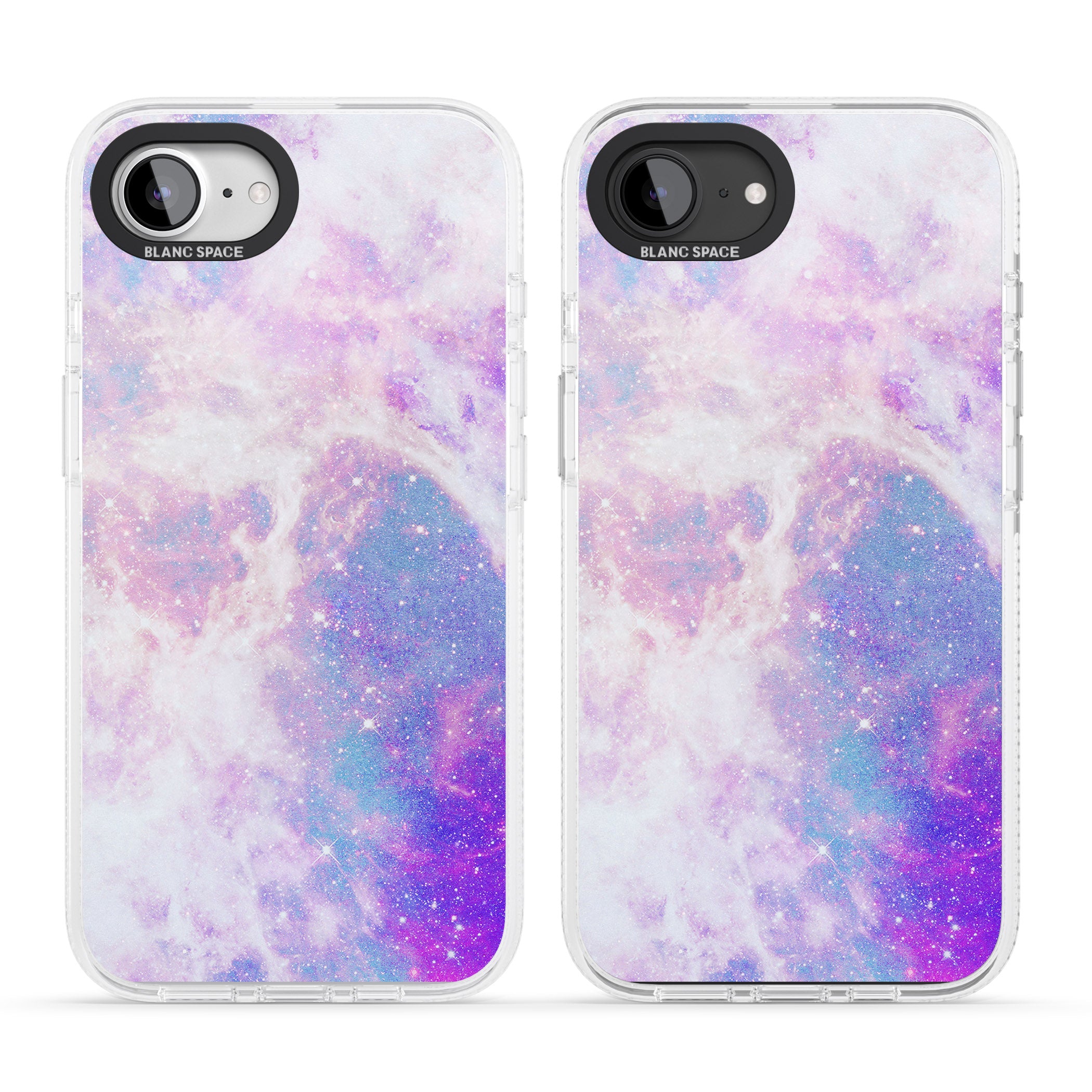 Purple & Blue Galaxy Pattern Design iPhone 16e Clear Case Impact Air - Blanc Space