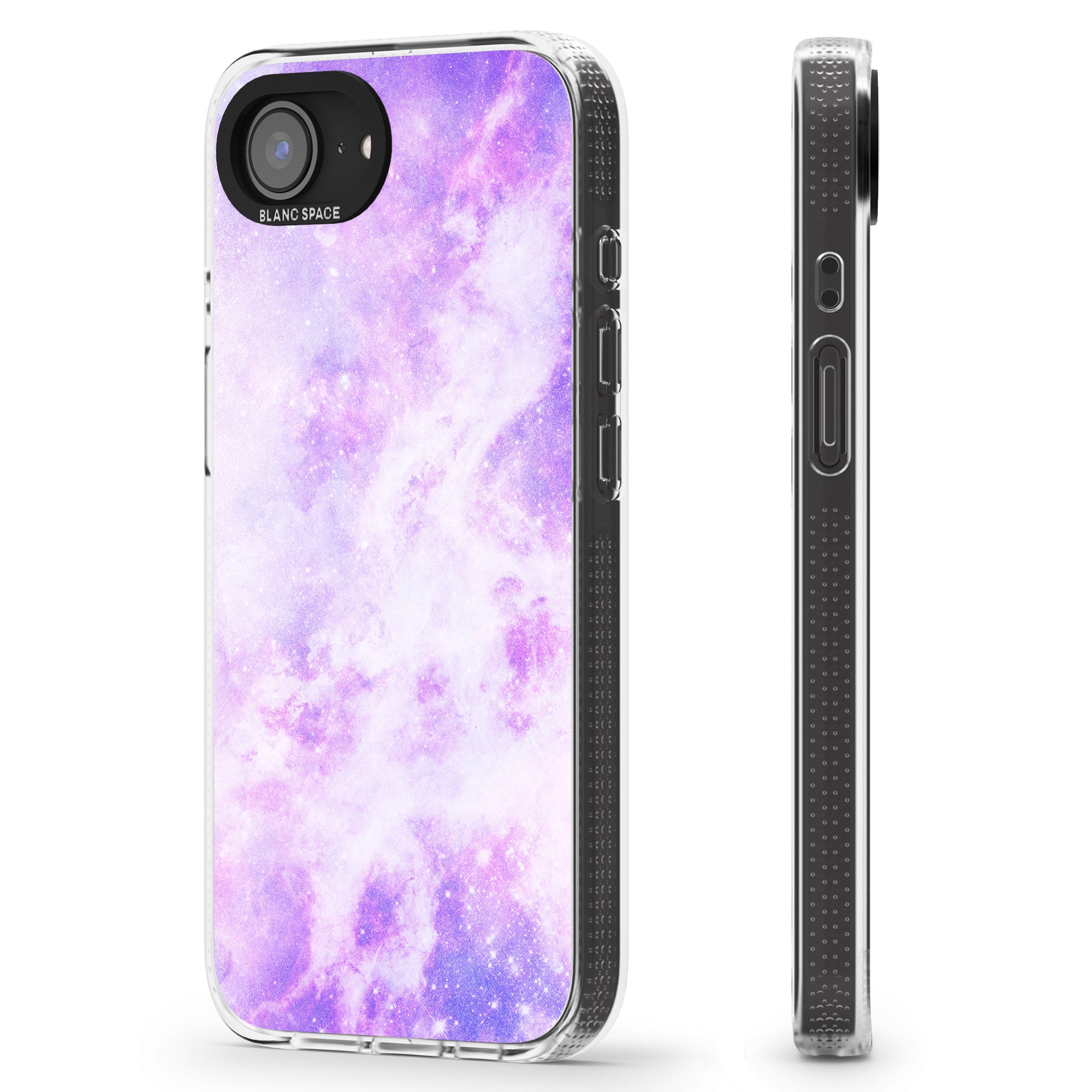 Purple Galaxy Pattern Design iPhone 16e Clear Case Impact Air - Blanc Space