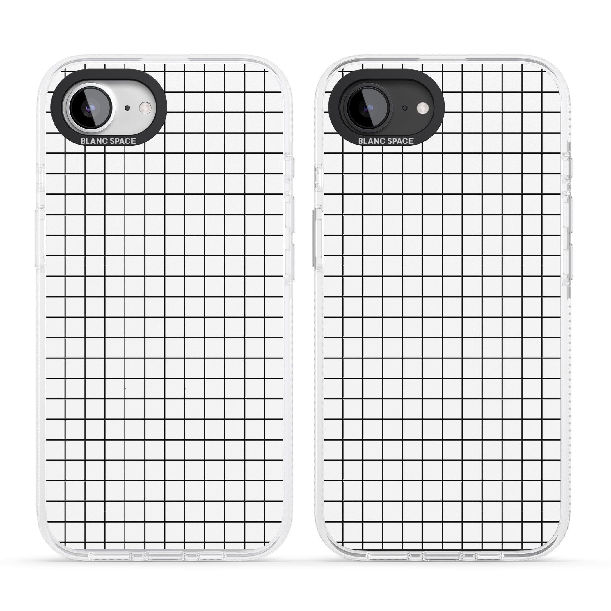 Simplistic Small Grid Designs White iPhone 16e Clear Case Impact Air - Blanc Space