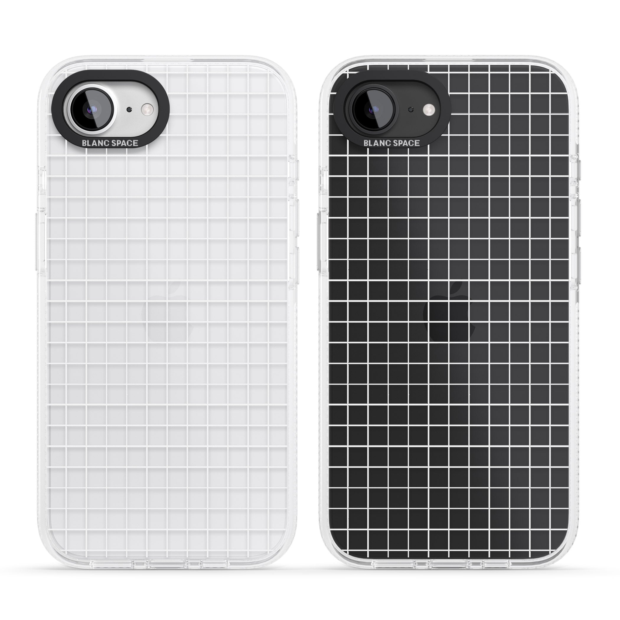 Simplistic Small Grid Designs White (Transparent) iPhone 16e Clear Case Impact Air - Blanc Space