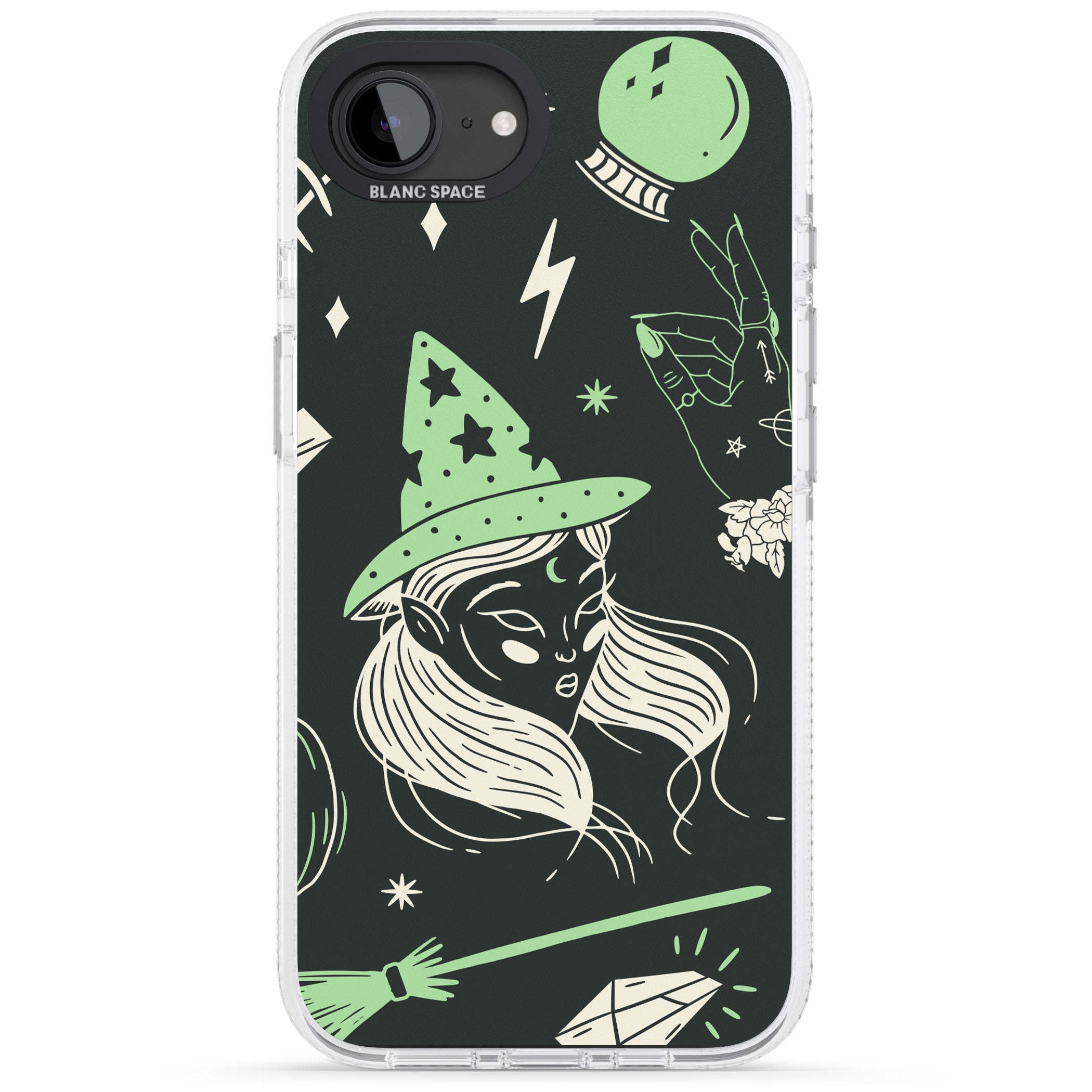 Astrology Witch Pattern iPhone 16e Clear Case Impact Air - Blanc Space