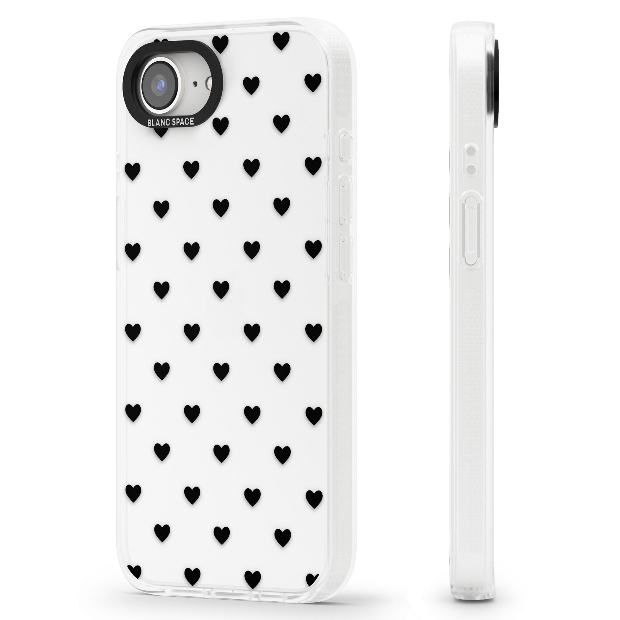Small Heart Pattern: White & iPhone 16e Clear Case Impact Air - Blanc Space