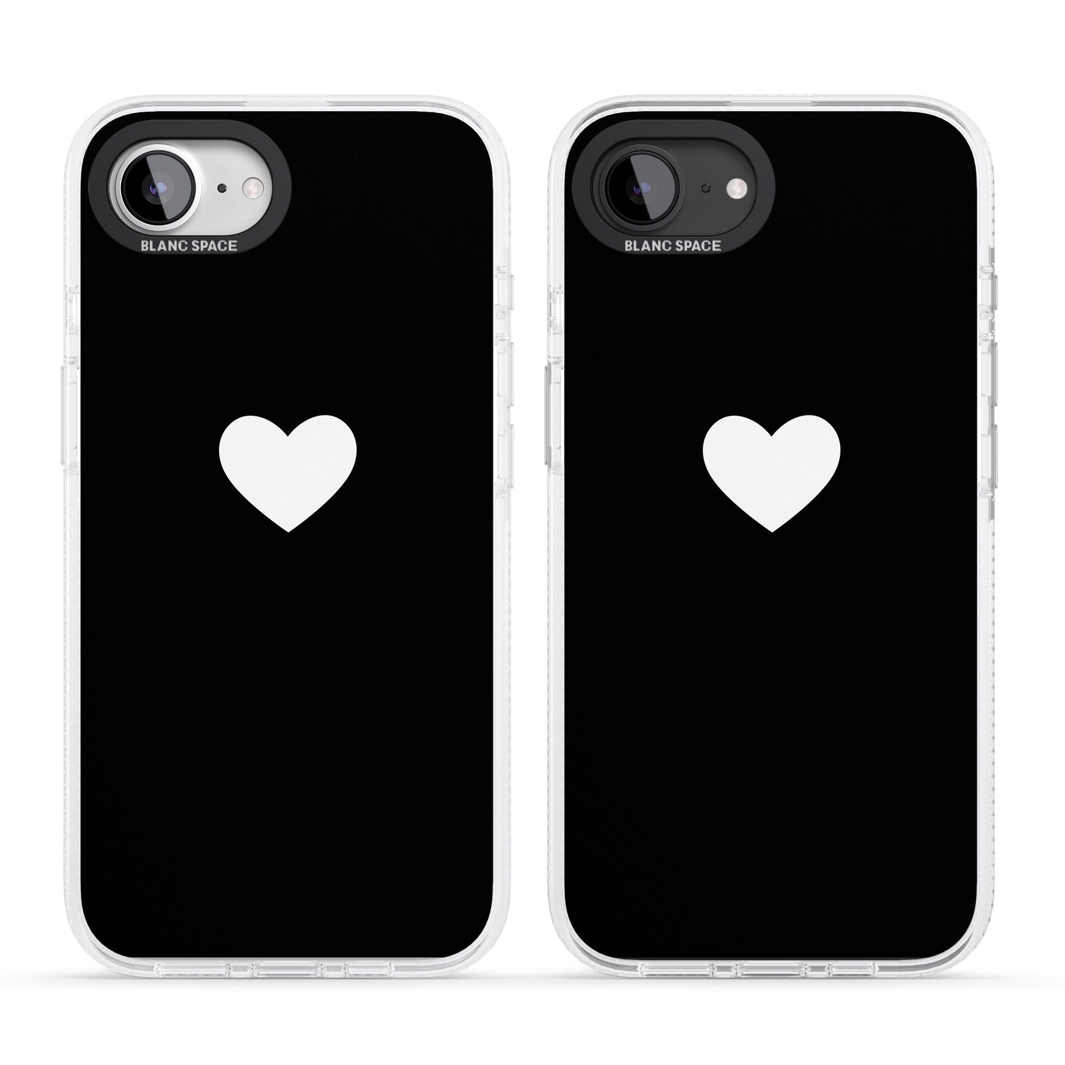 Single Heart Design: White & iPhone 16e Clear Case Impact Air - Blanc Space