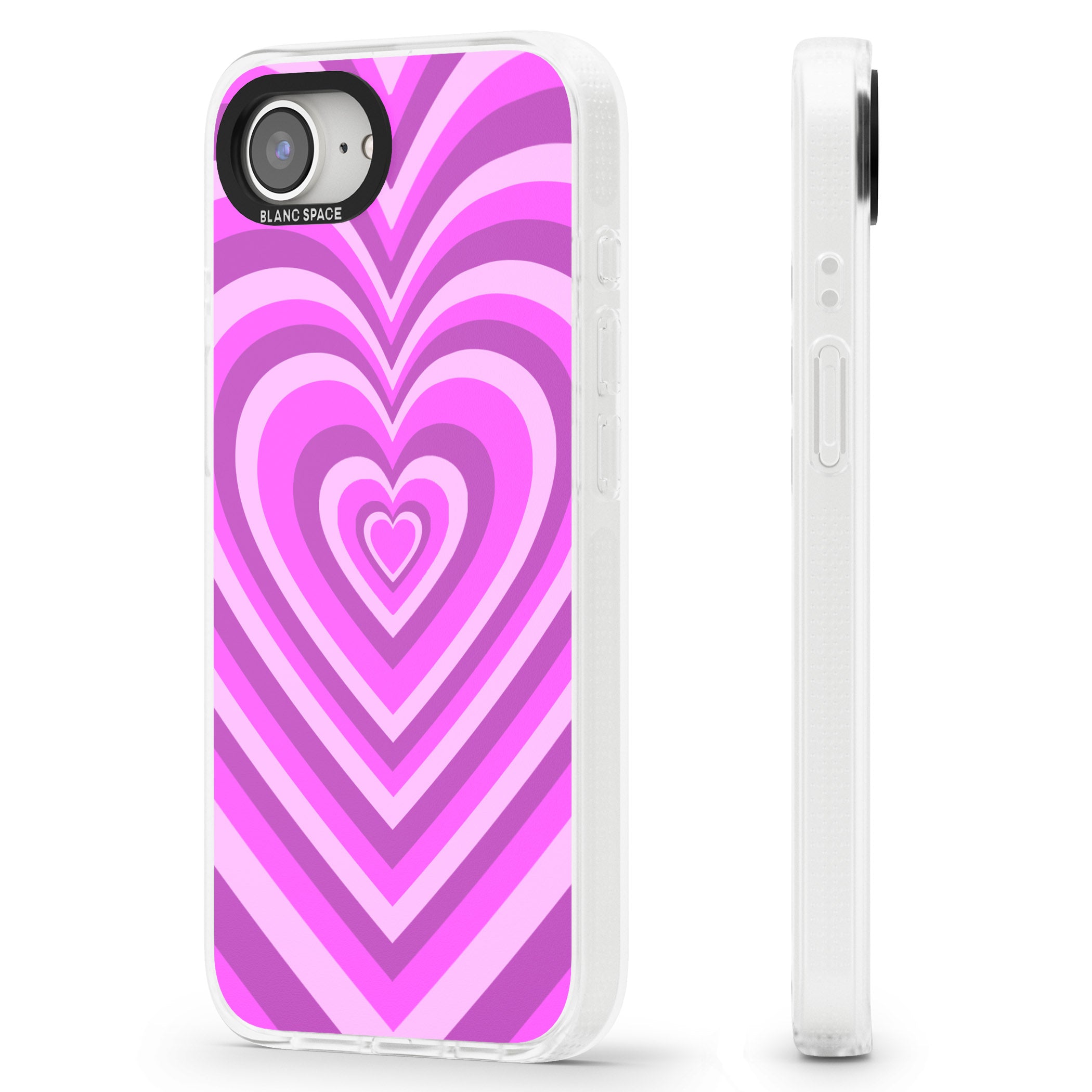 Pink Heart Illusion iPhone 16e Clear Case Impact Air - Blanc Space