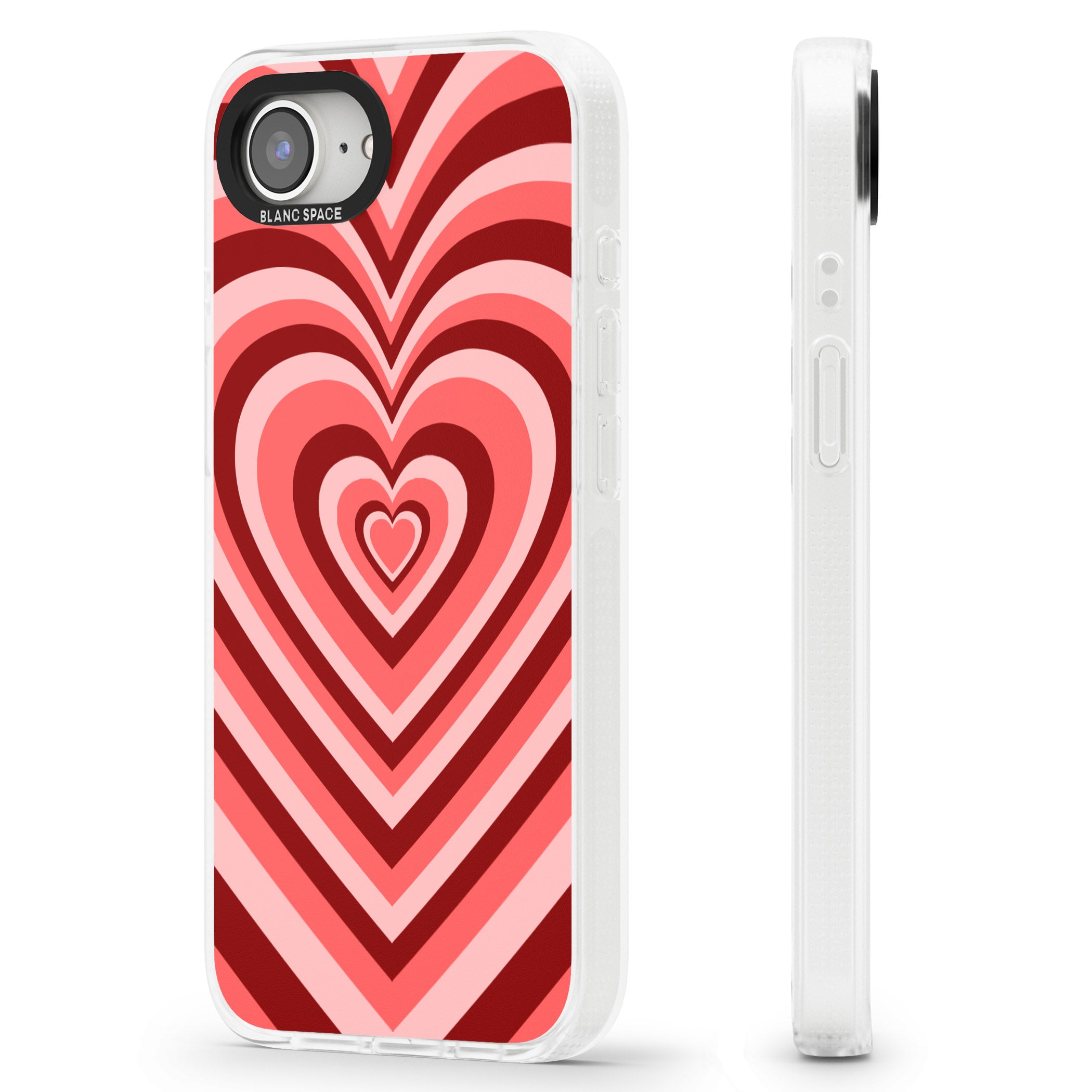 Red Heart Illusion iPhone 16e Clear Case Impact Air - Blanc Space