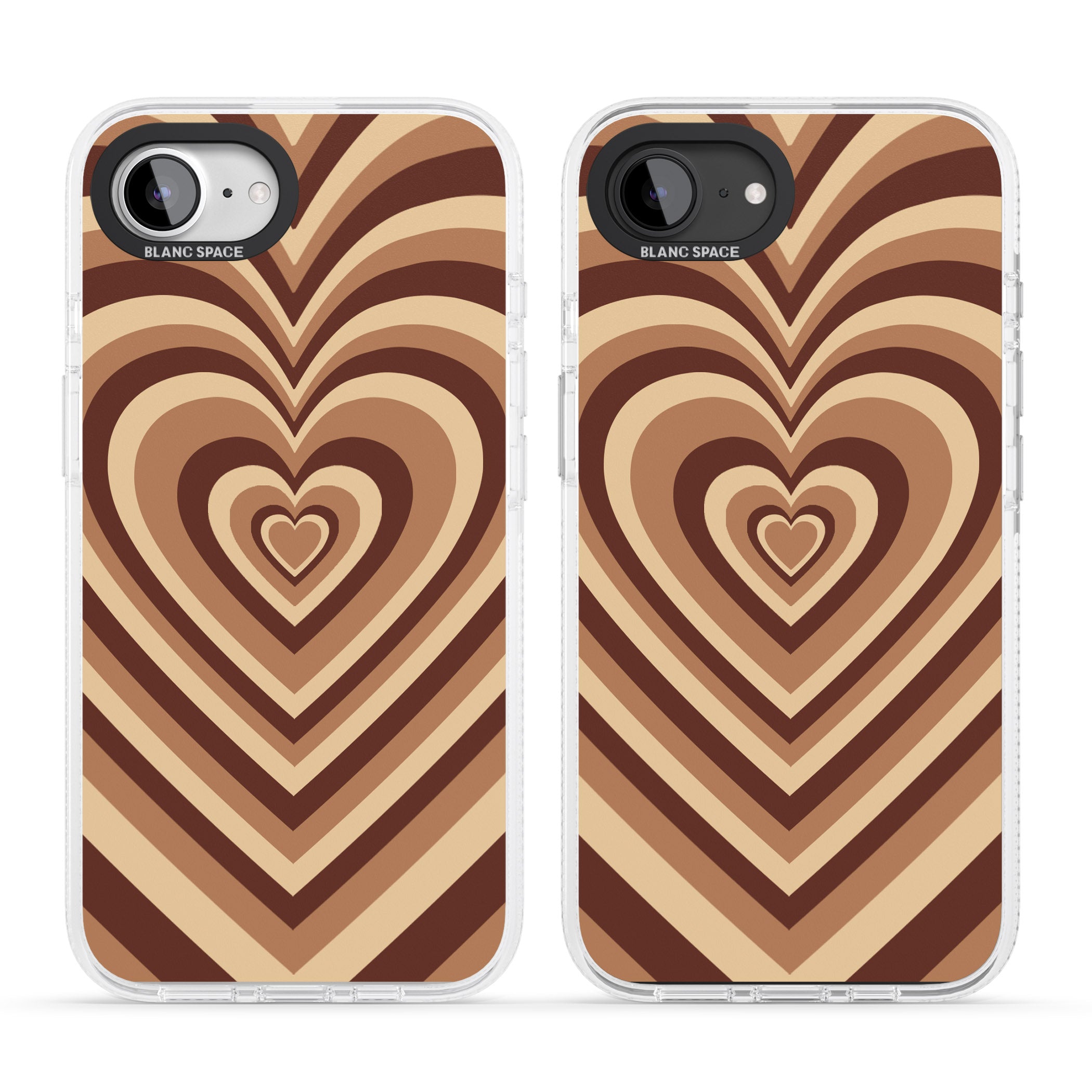 Latte Heart Illusion iPhone 16e Clear Case Impact Air - Blanc Space
