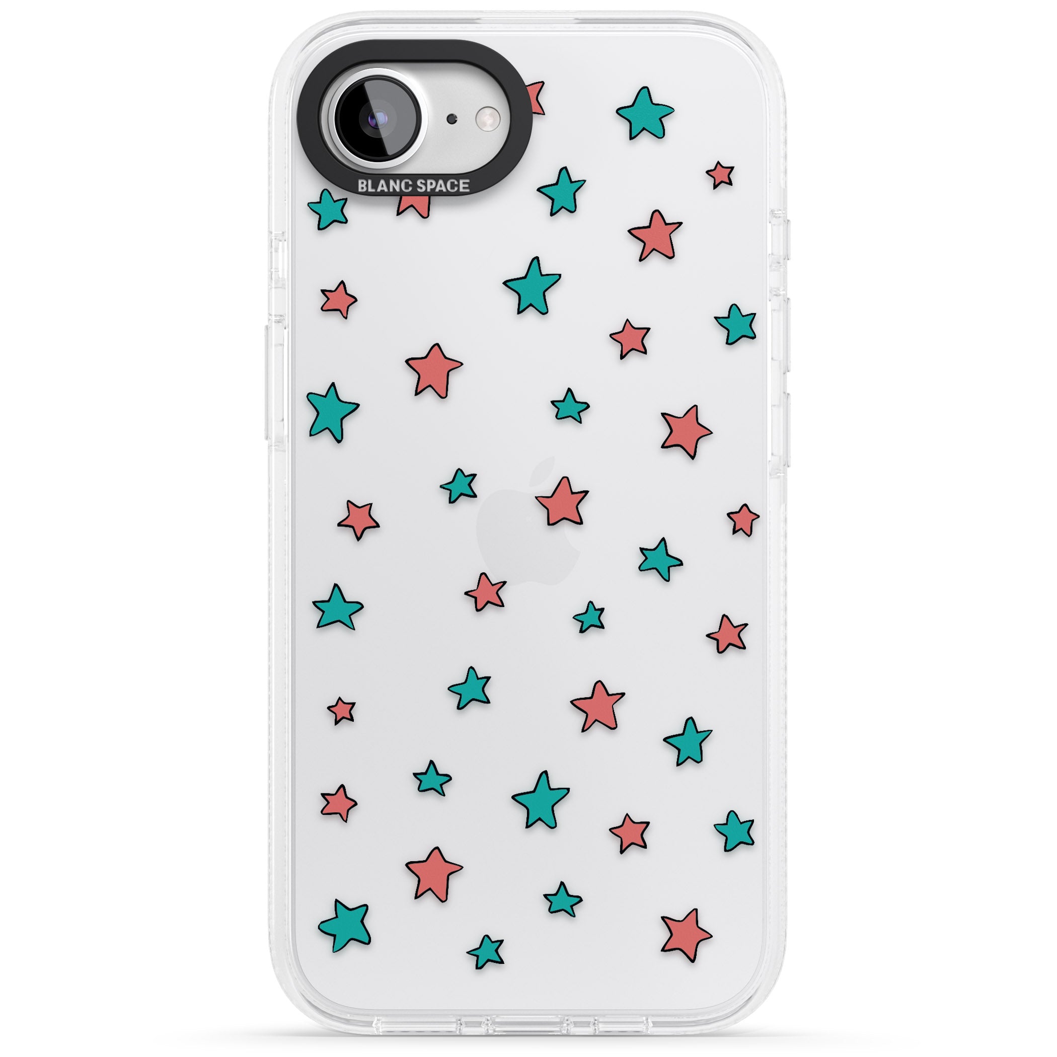 Heartstopper Stars Pattern iPhone 16e Clear Case Impact Air - Blanc Space