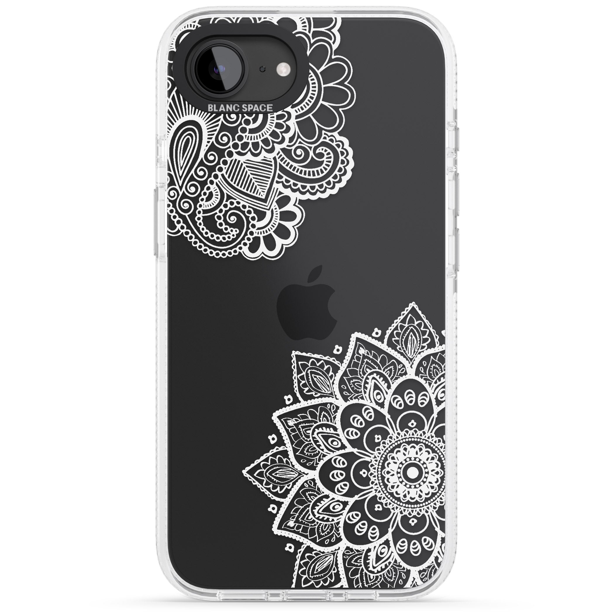 White Henna Florals iPhone 16e Clear Case Impact Air - Blanc Space