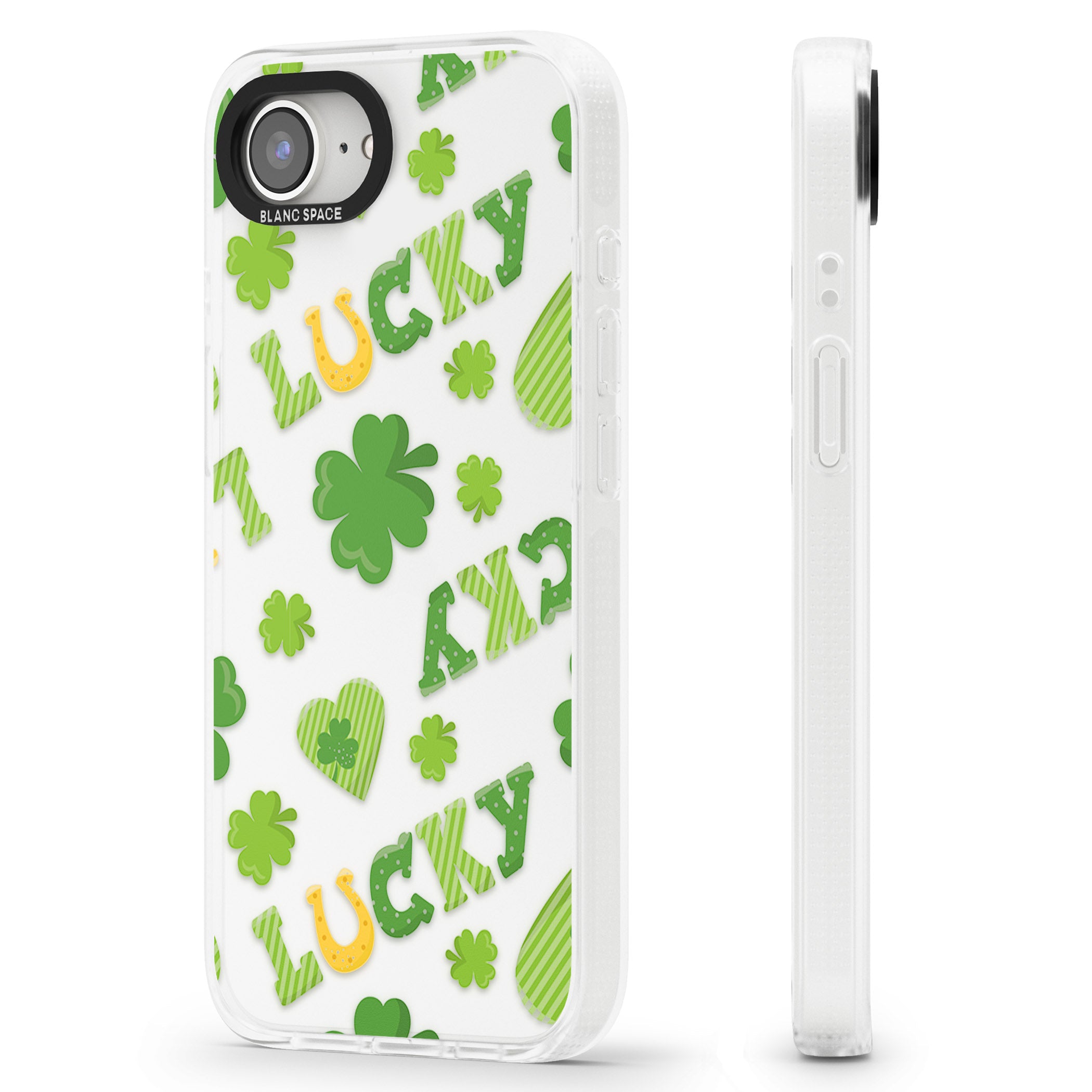 Lucky Irish Clover iPhone 16e Clear Case Impact Air - Blanc Space