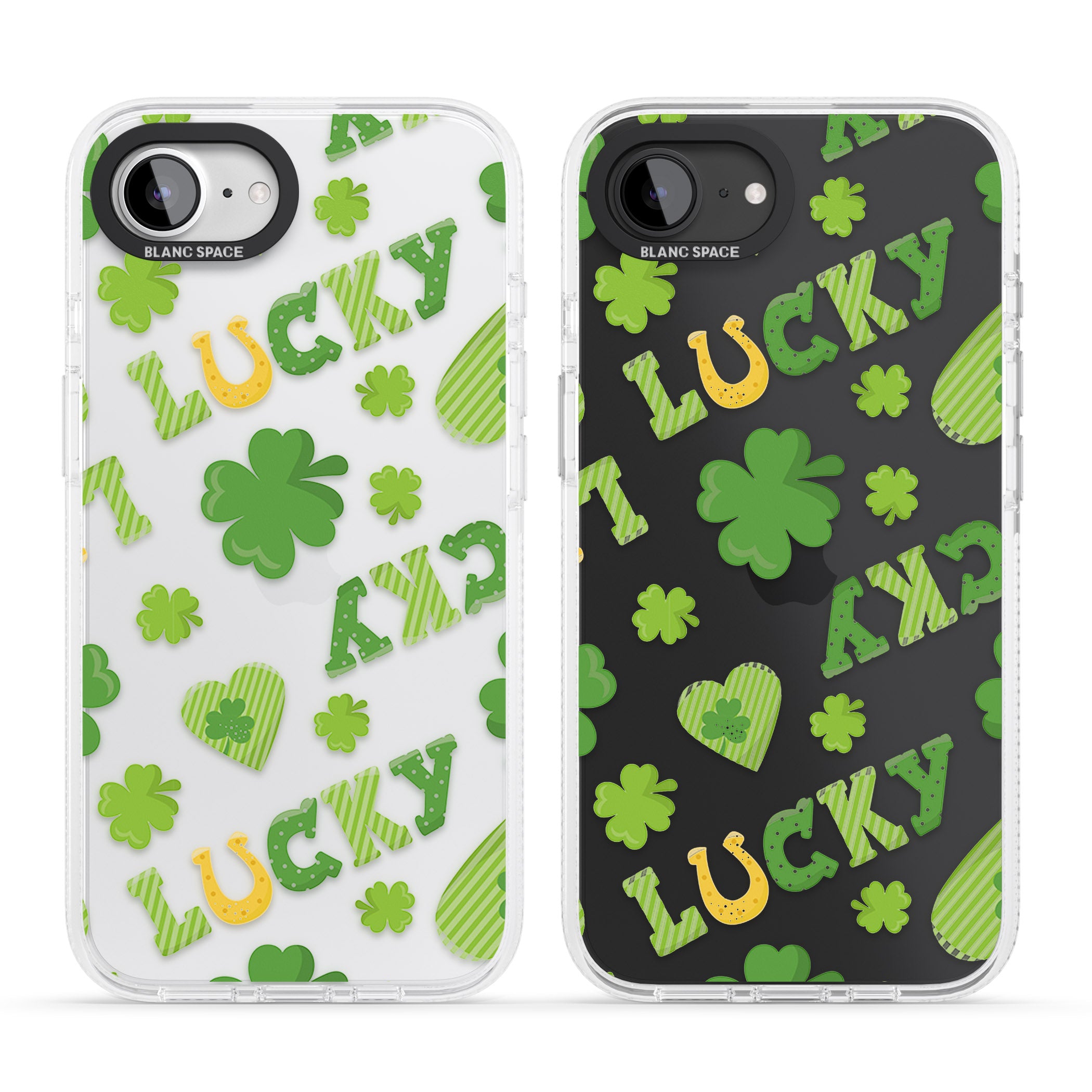 Lucky Irish Clover iPhone 16e Clear Case Impact Air - Blanc Space