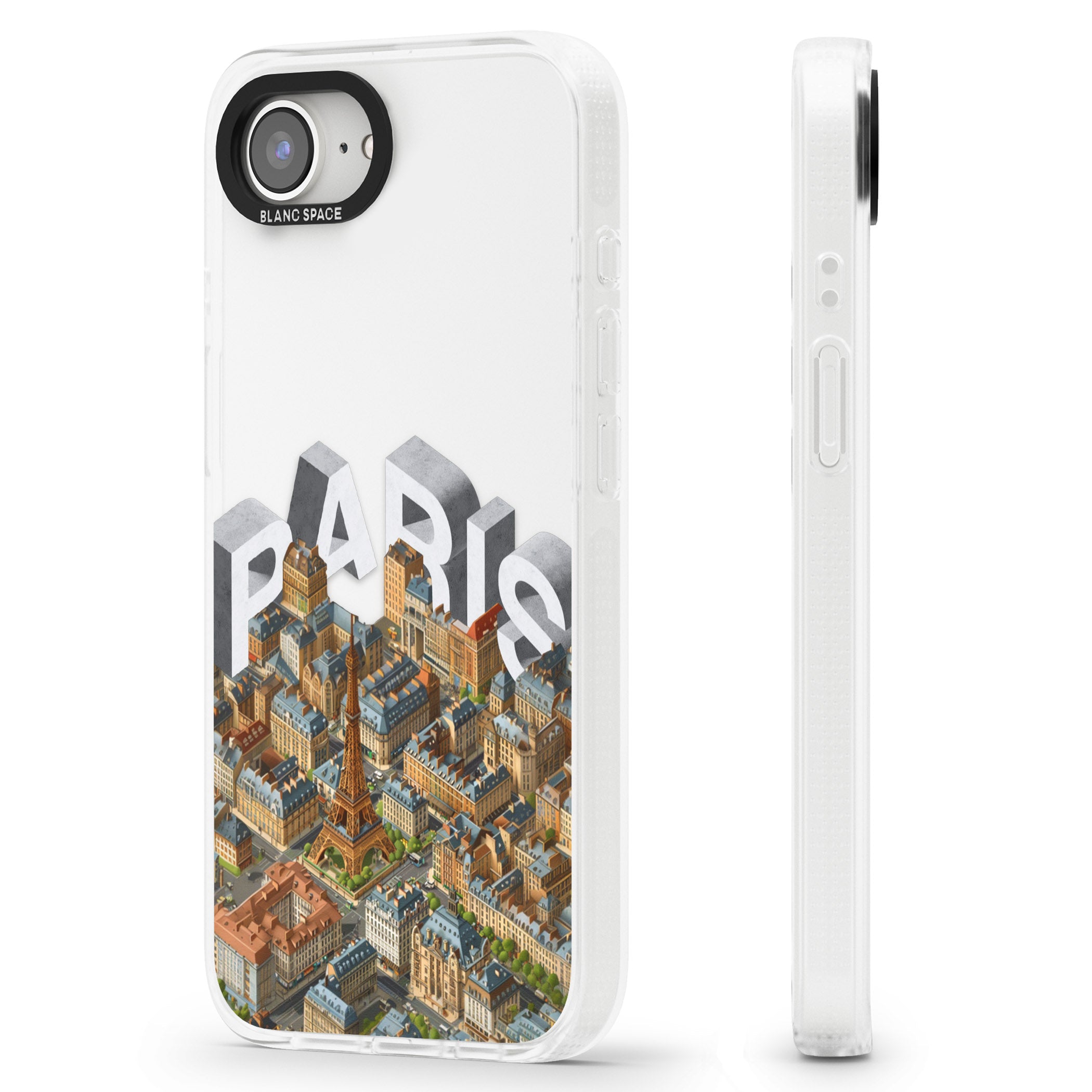 Paris iPhone 16e Clear Case Impact Air - Blanc Space