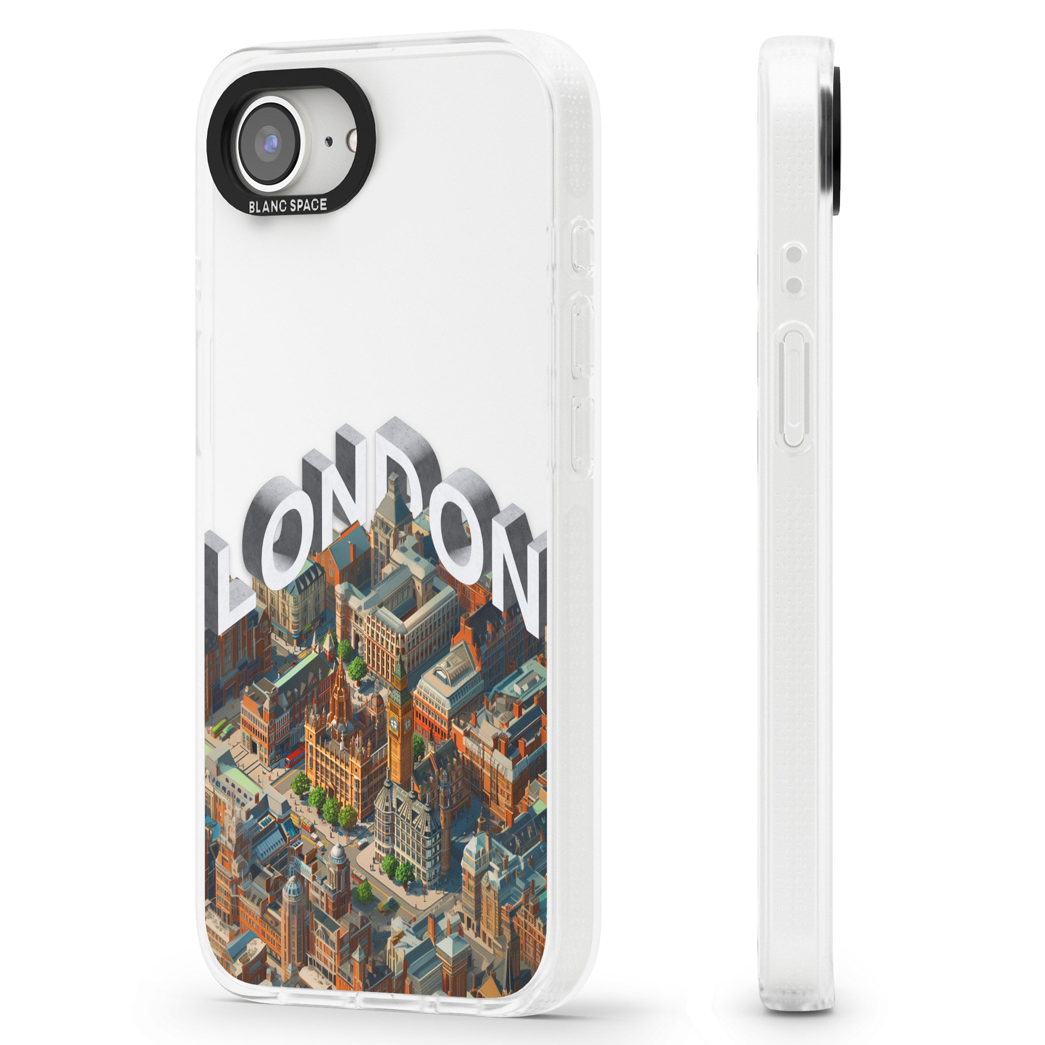 London iPhone 16e Clear Case Impact Air - Blanc Space