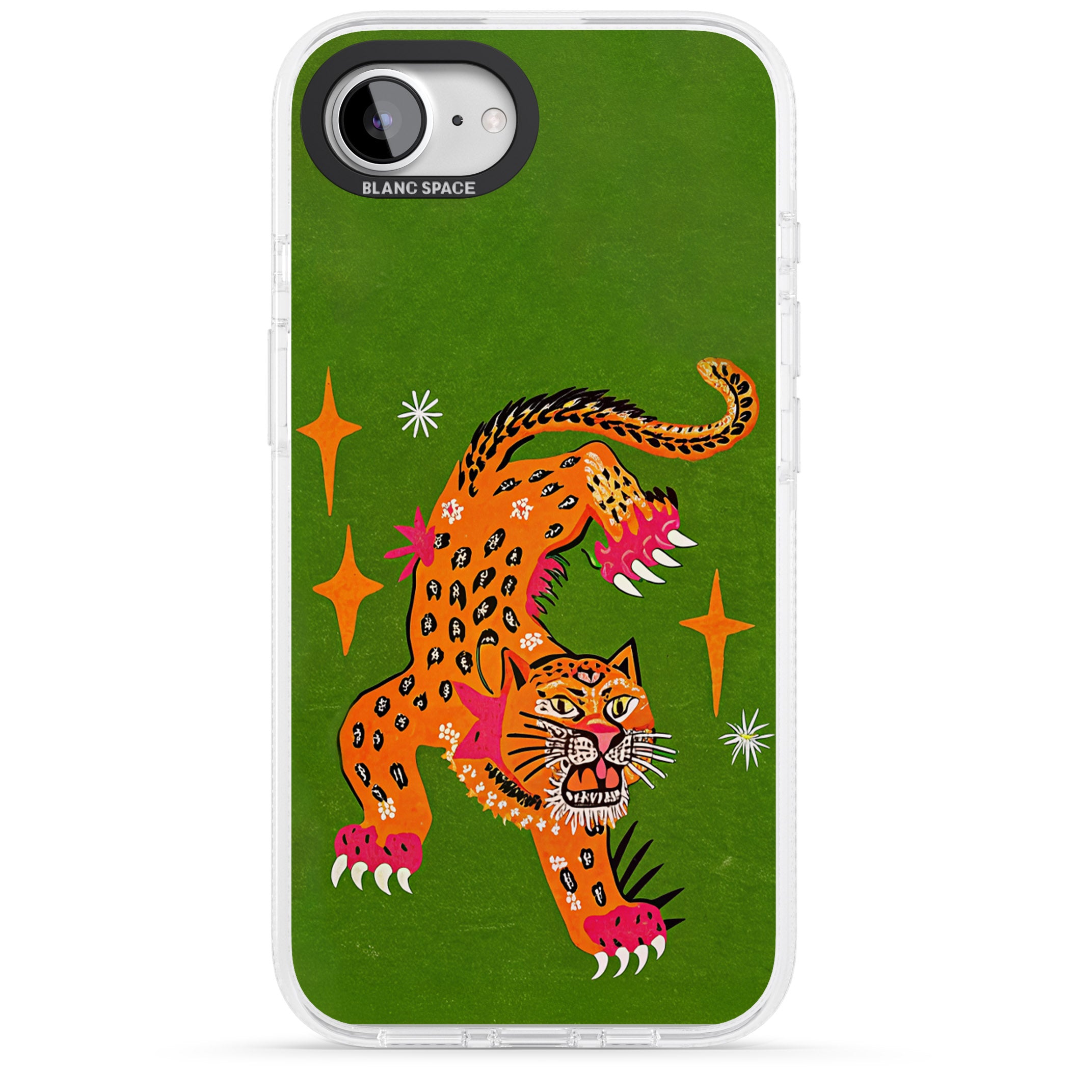 Fierce Jaguar iPhone 16e Clear Case Impact Air - Blanc Space