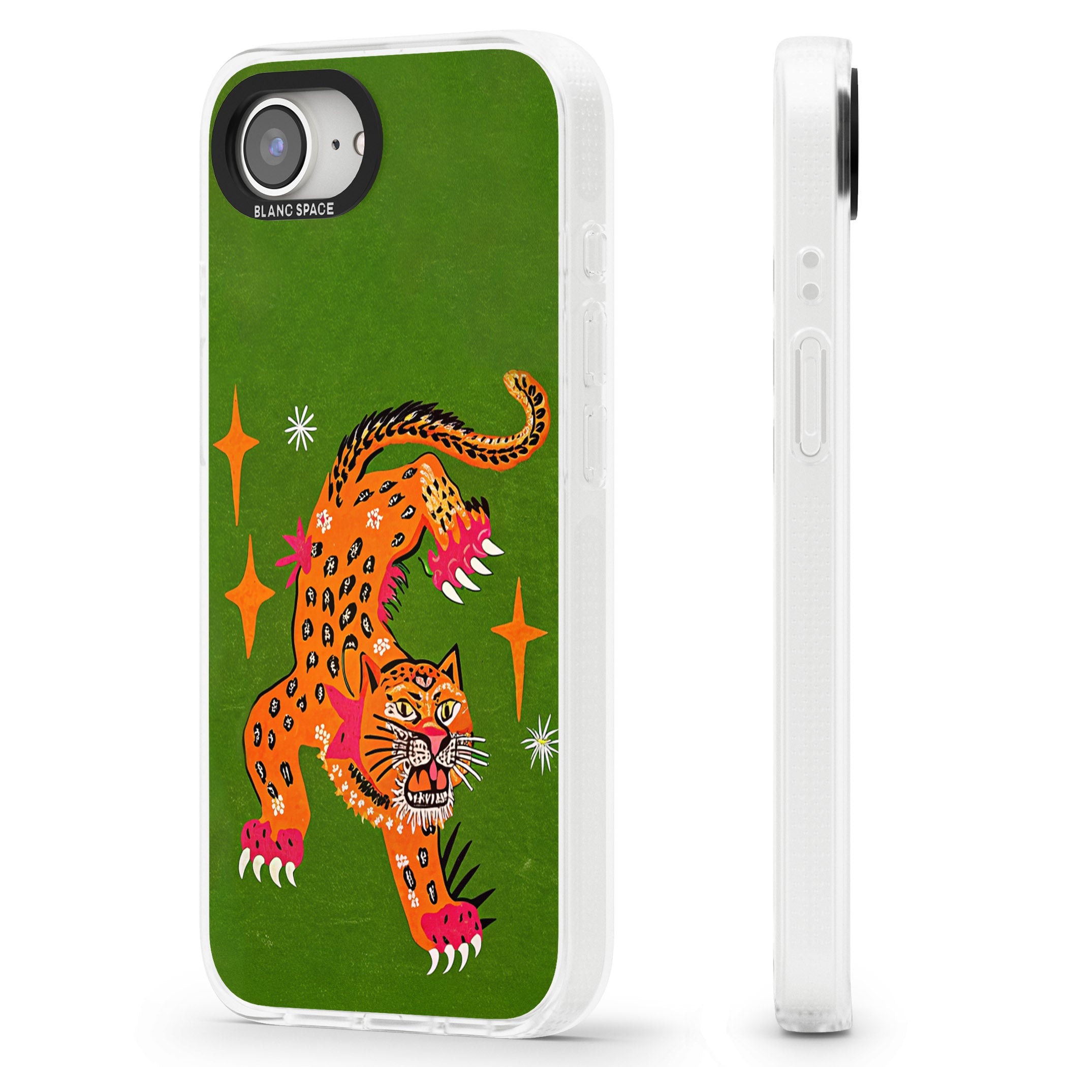 Fierce Jaguar iPhone 16e Clear Case Impact Air - Blanc Space