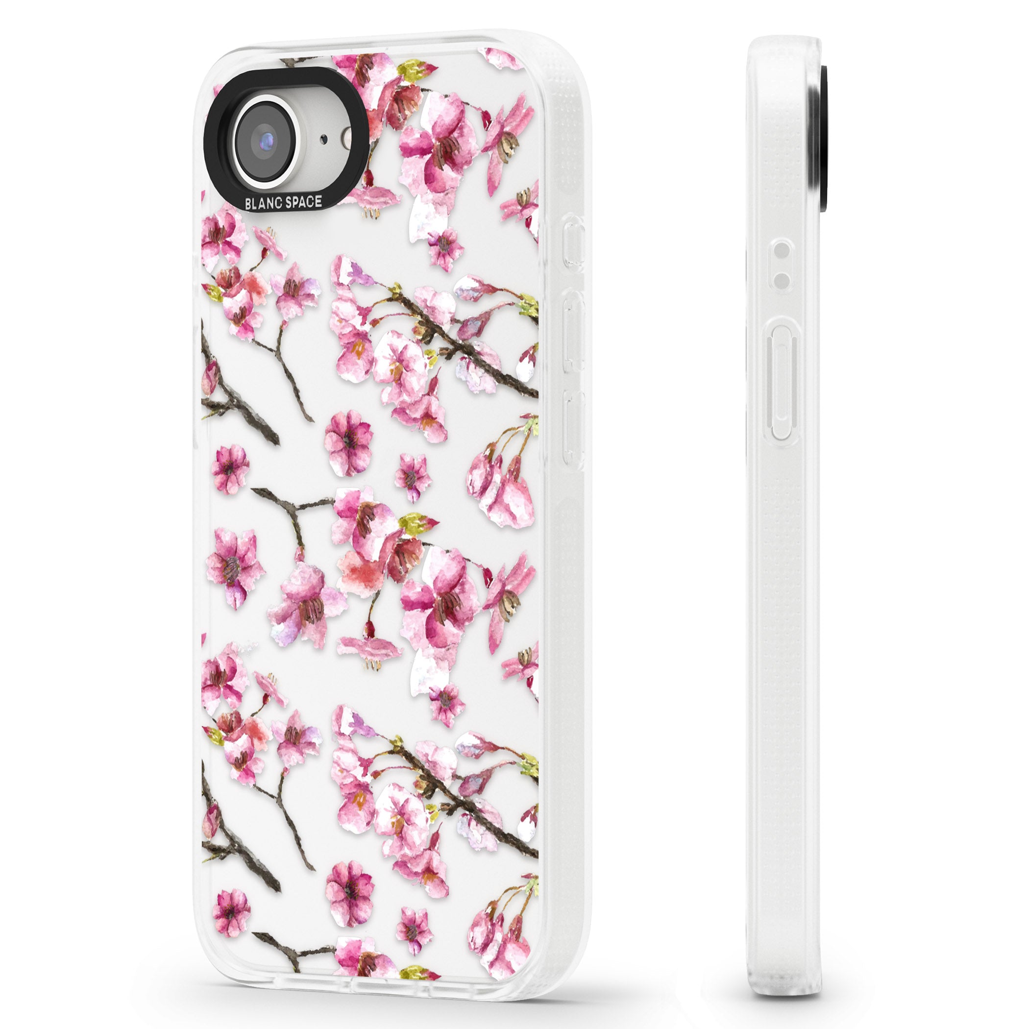 Sakura Watercolour iPhone 16e Clear Case Impact Air - Blanc Space
