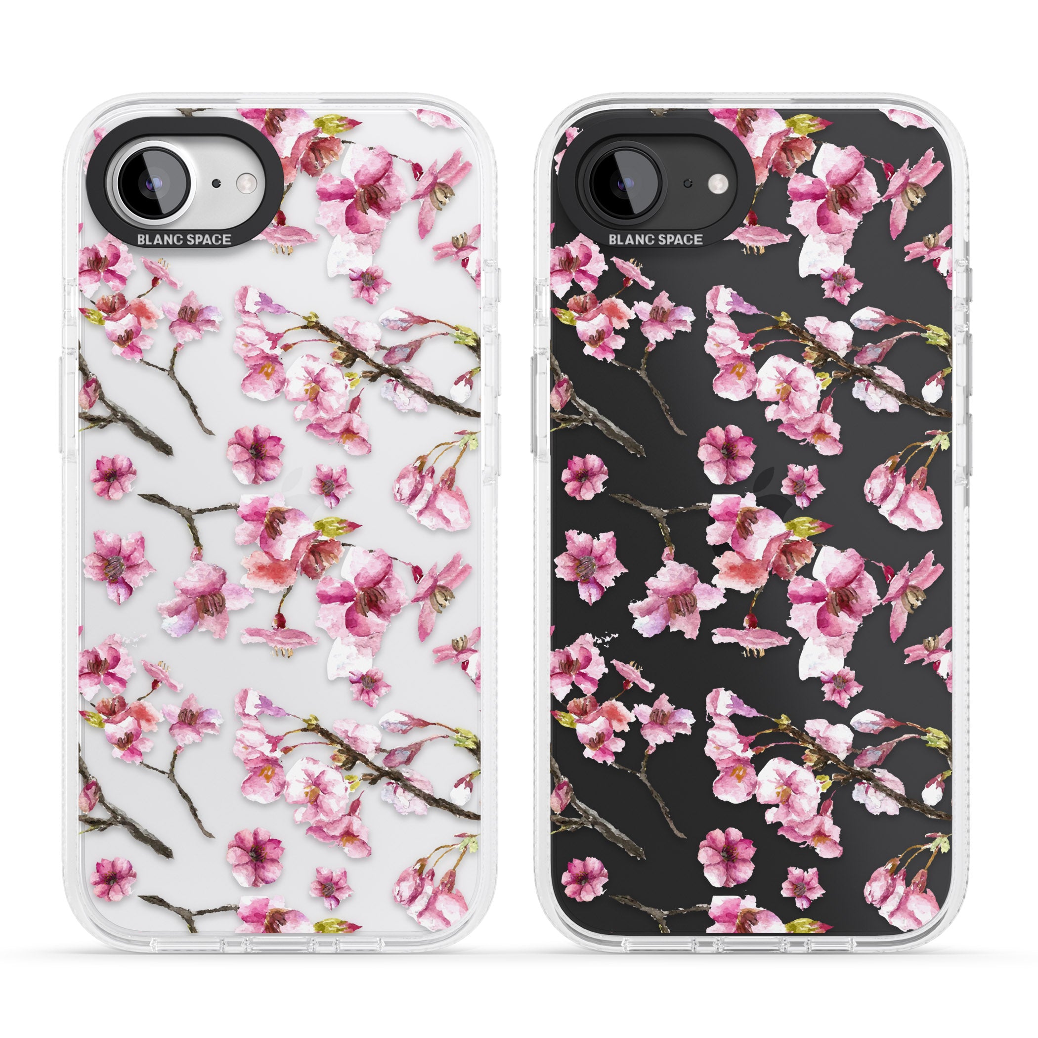 Sakura Watercolour iPhone 16e Clear Case Impact Air - Blanc Space