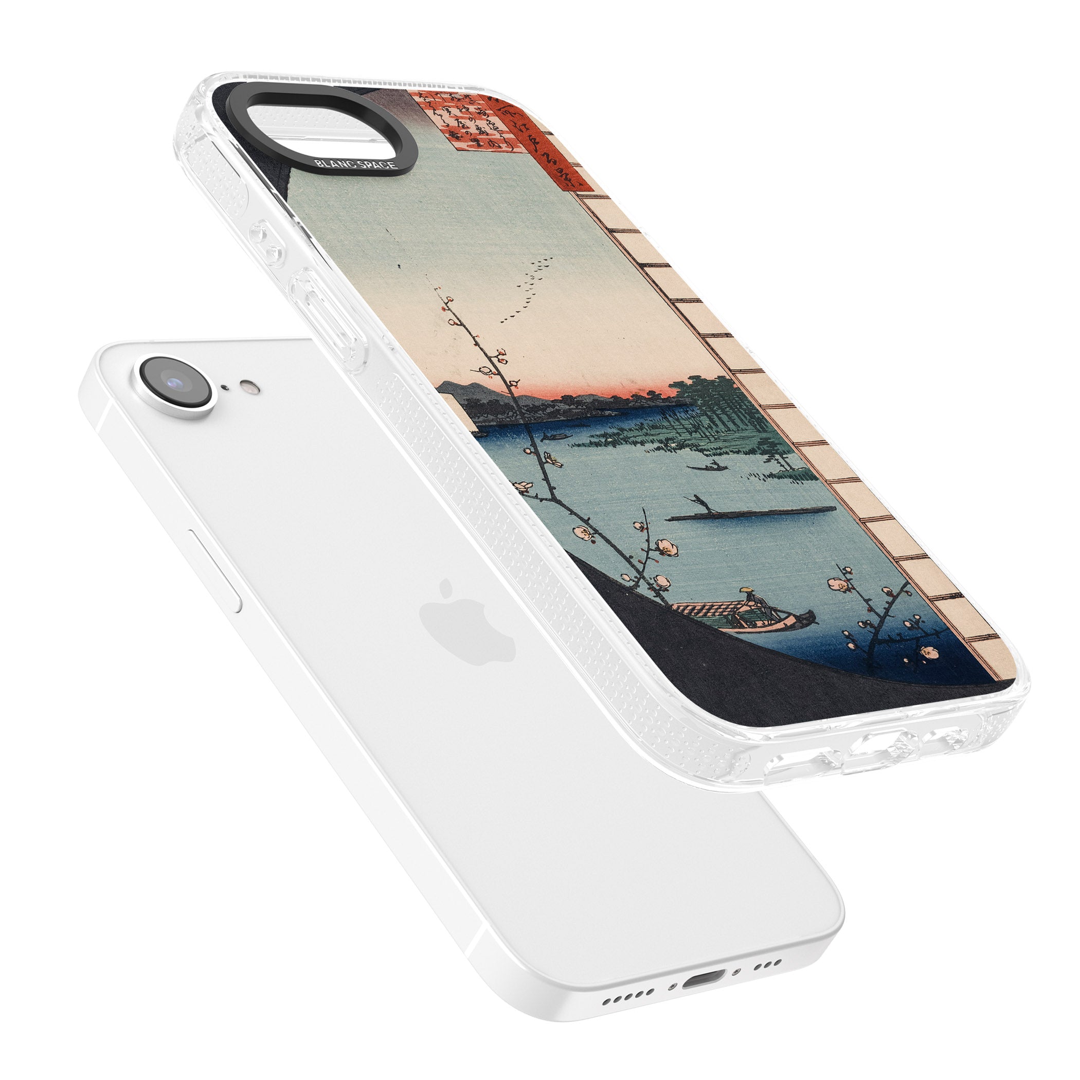 Vintage Japanese Illustrations Lake At Sunset iPhone 16e Clear Case Impact Air - Blanc Space