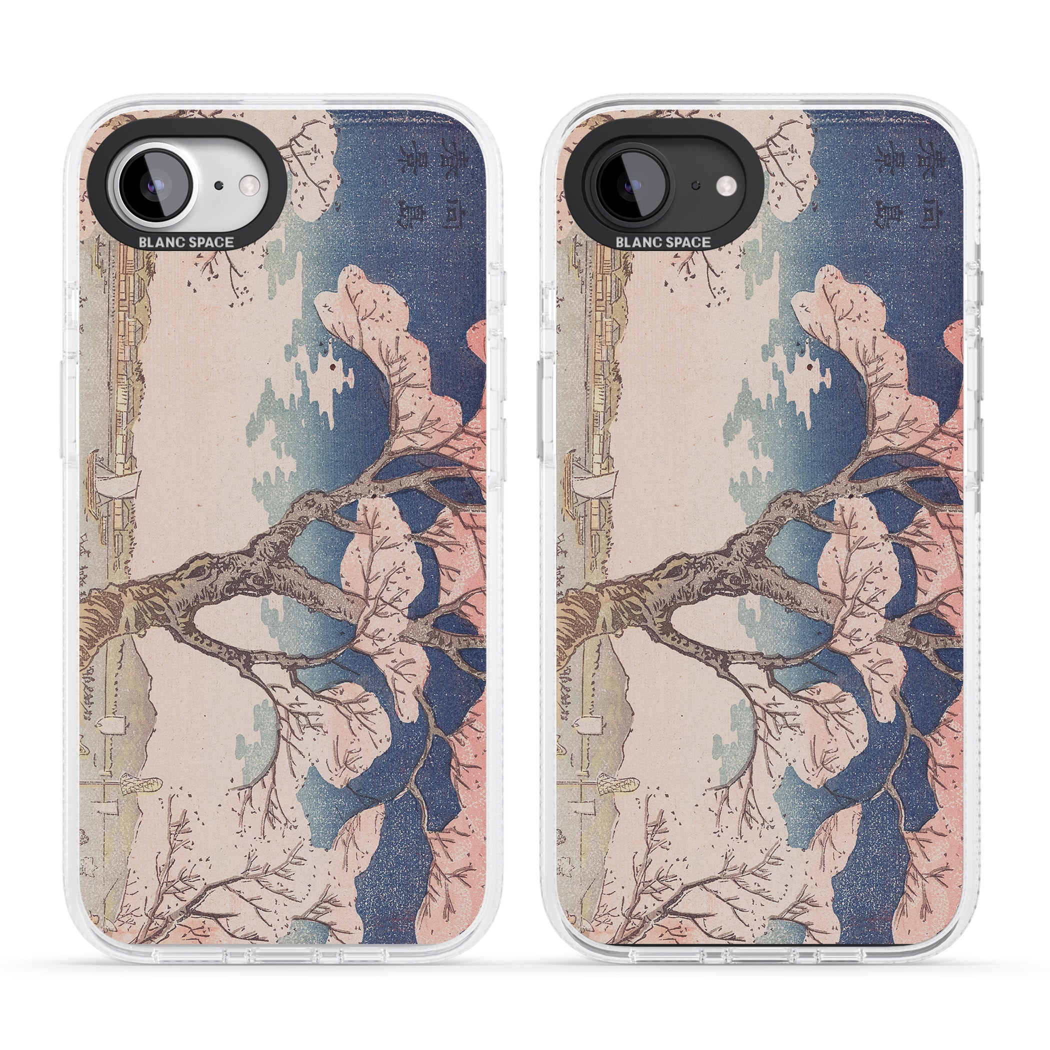 Vintage Japanese Illustrations Cherry Tree iPhone 16e Clear Case Impact Air - Blanc Space