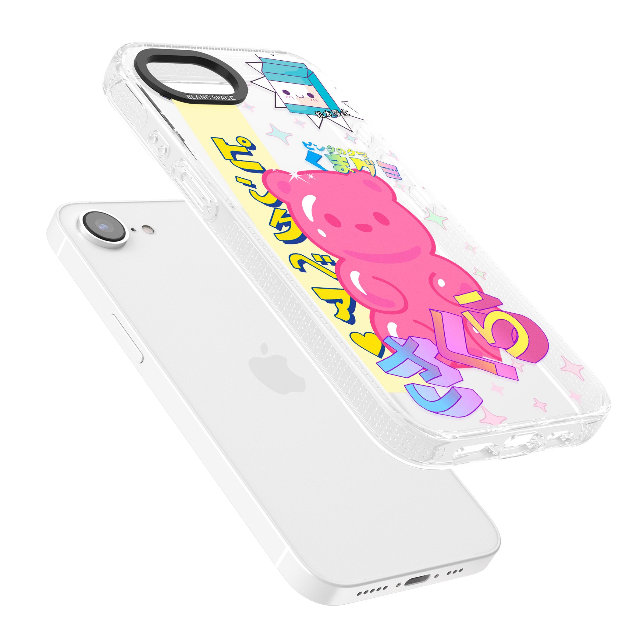 Kawaii Pink Bear Collage iPhone 16e Clear Case Impact Air - Blanc Space