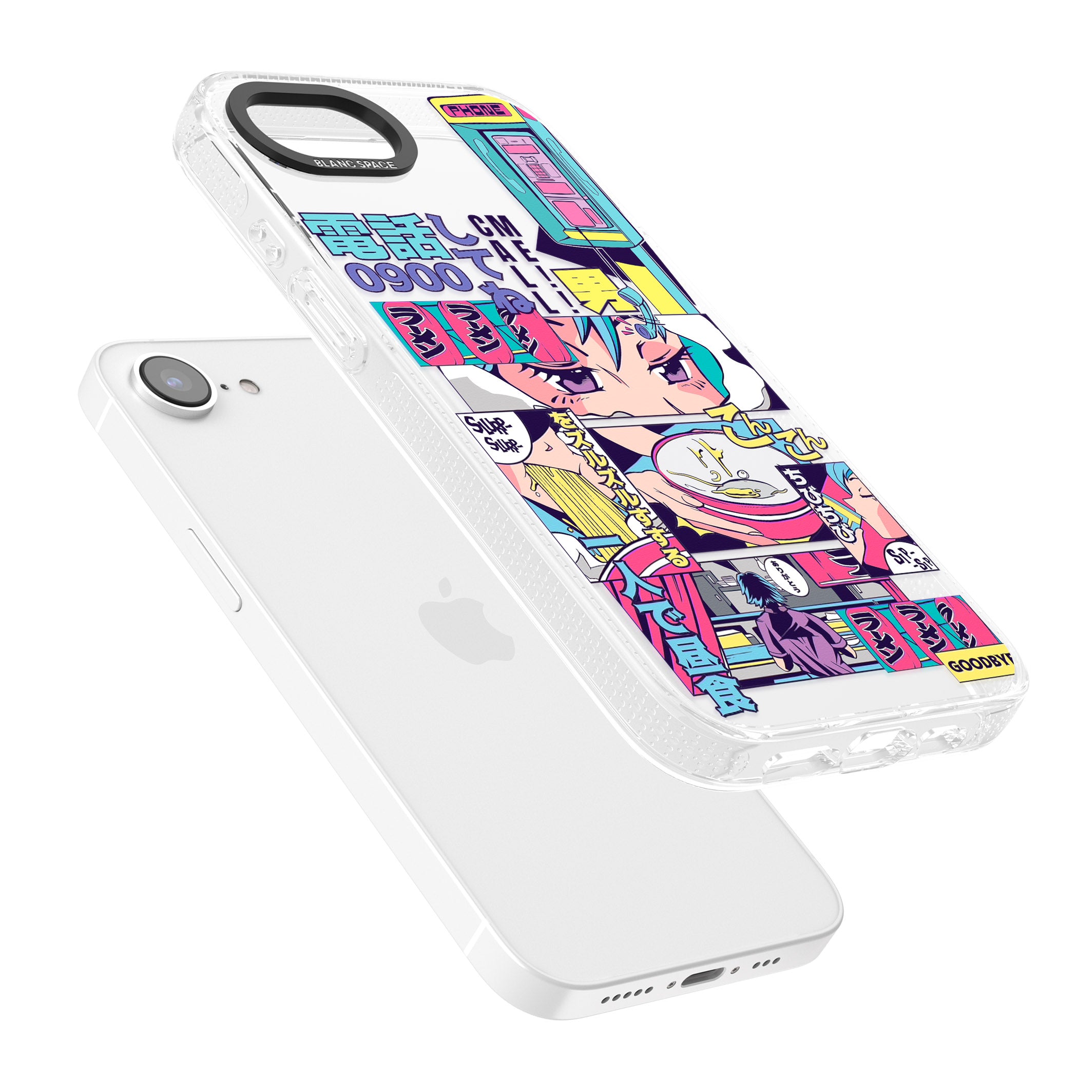 Vibrant Anime Comic iPhone 16e Clear Case Impact Air - Blanc Space