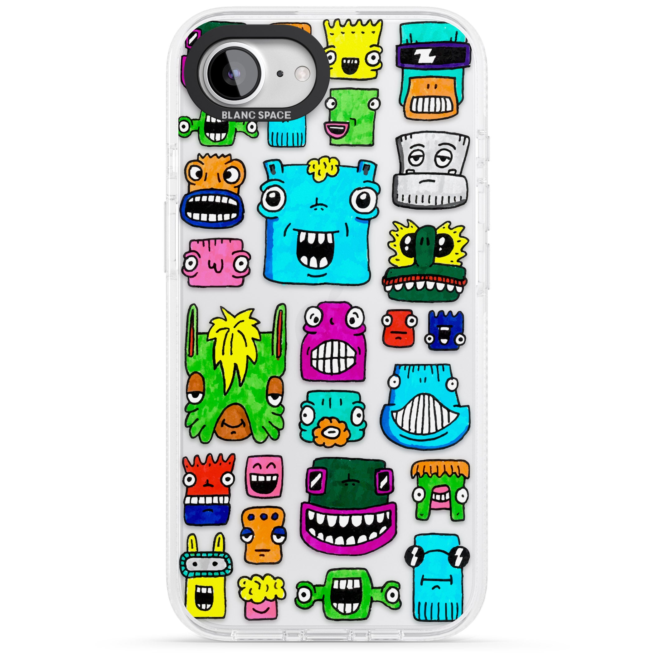 Burst Heads Colour iPhone 16e Clear Case Impact Air - Blanc Space