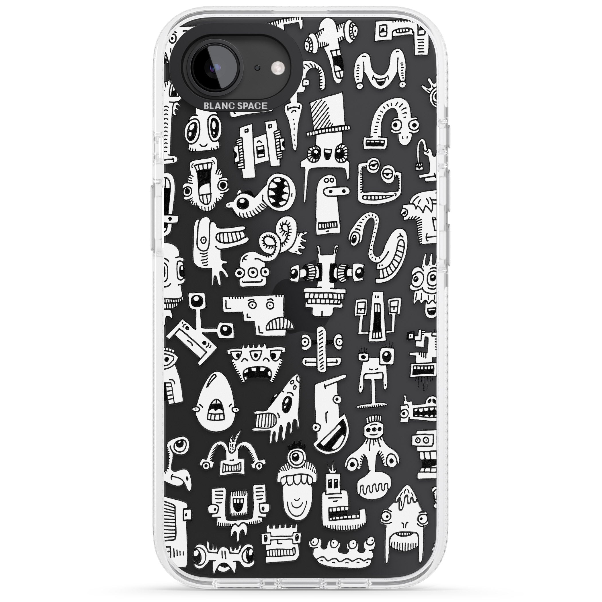 Weird Friends iPhone 16e Clear Case Impact Air - Blanc Space