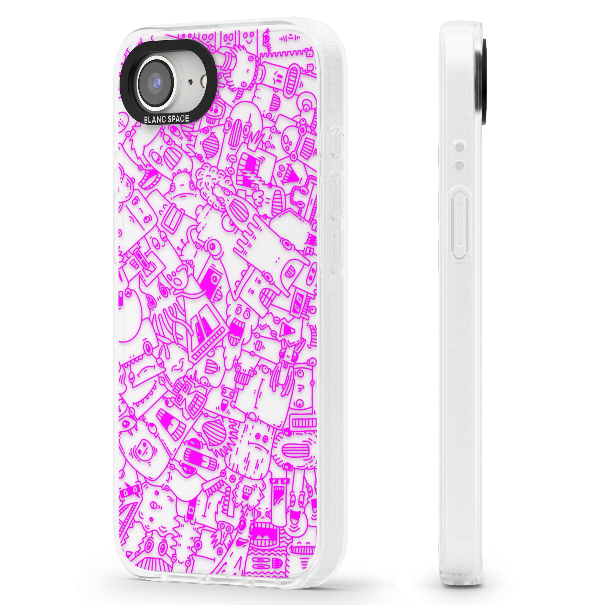 Pink Pals iPhone 16e Clear Case Impact Air - Blanc Space